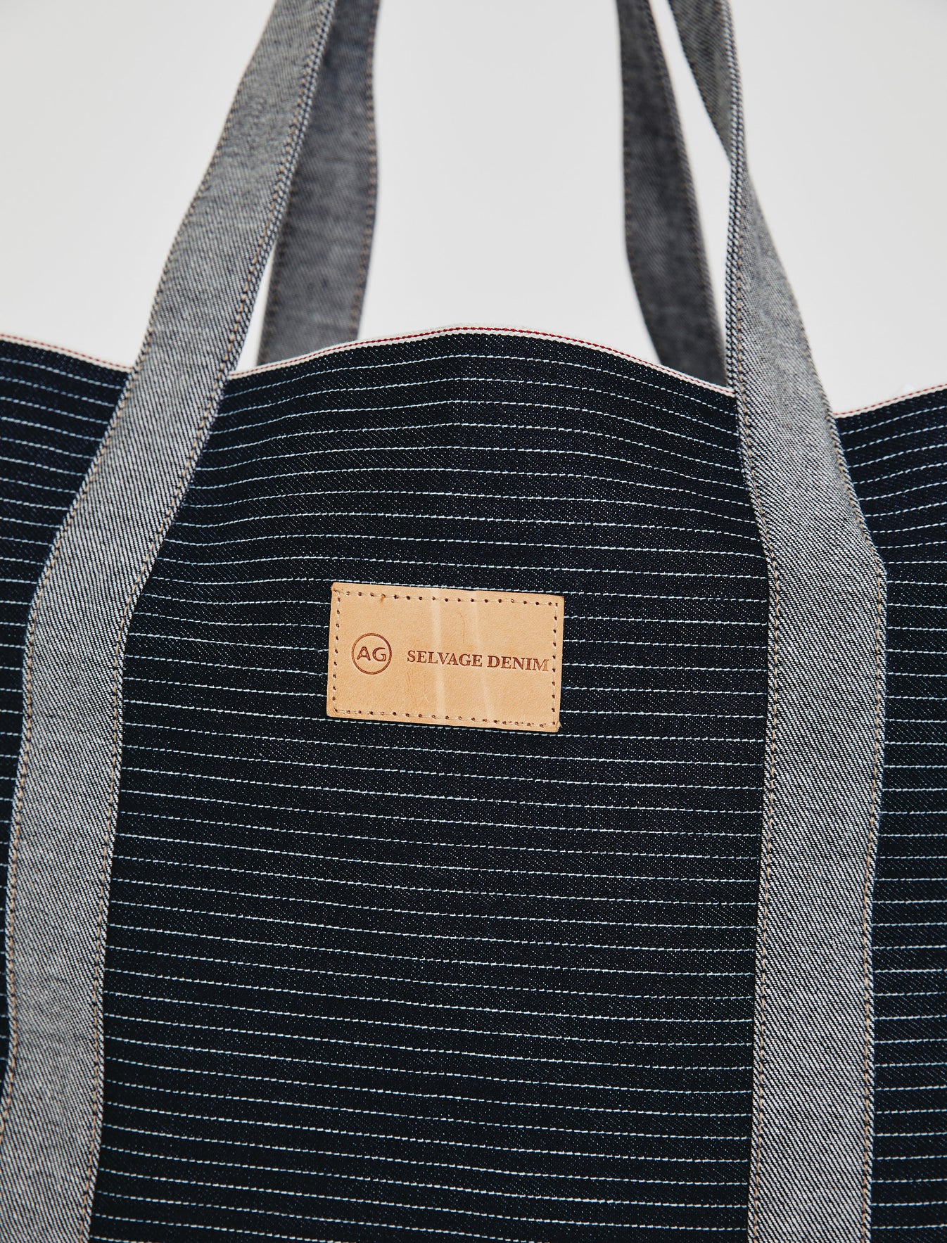 Selvage Tote Pearl River Large Denim Carry All Unisex Accessory Photo 3