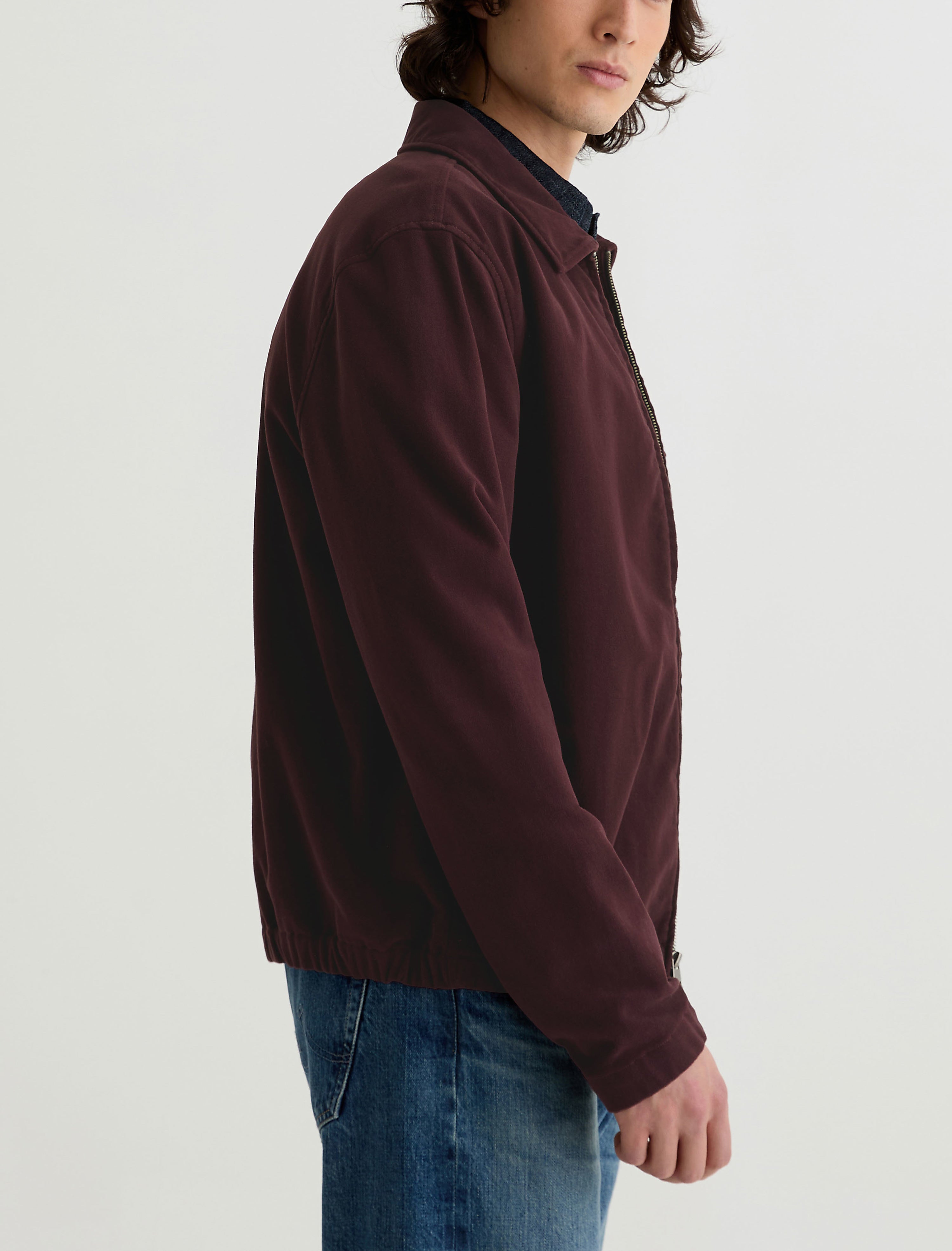 Men Philip Moleskin Zip Jacket Mulberry at AG Jeans Official Store