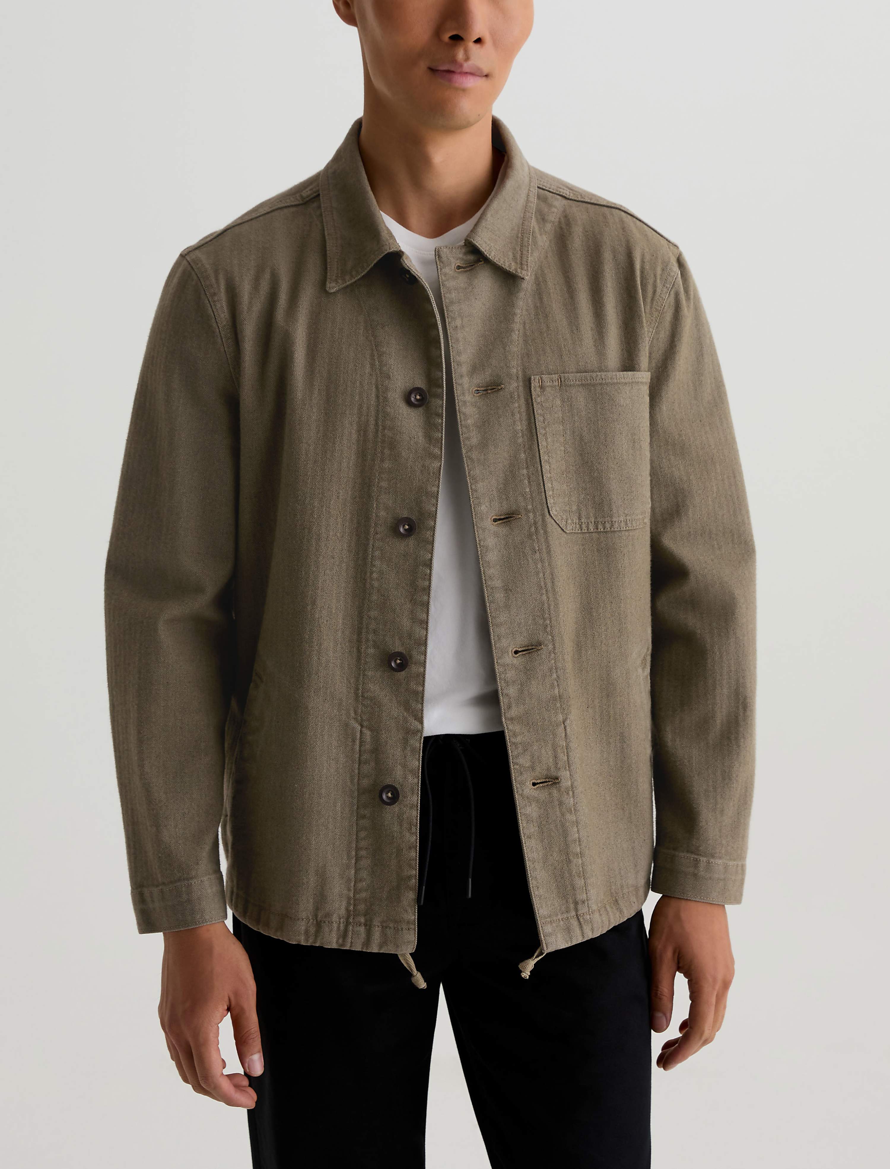 Men George Herringbone Jacket Dusty Sage at AG Jeans Official Store
