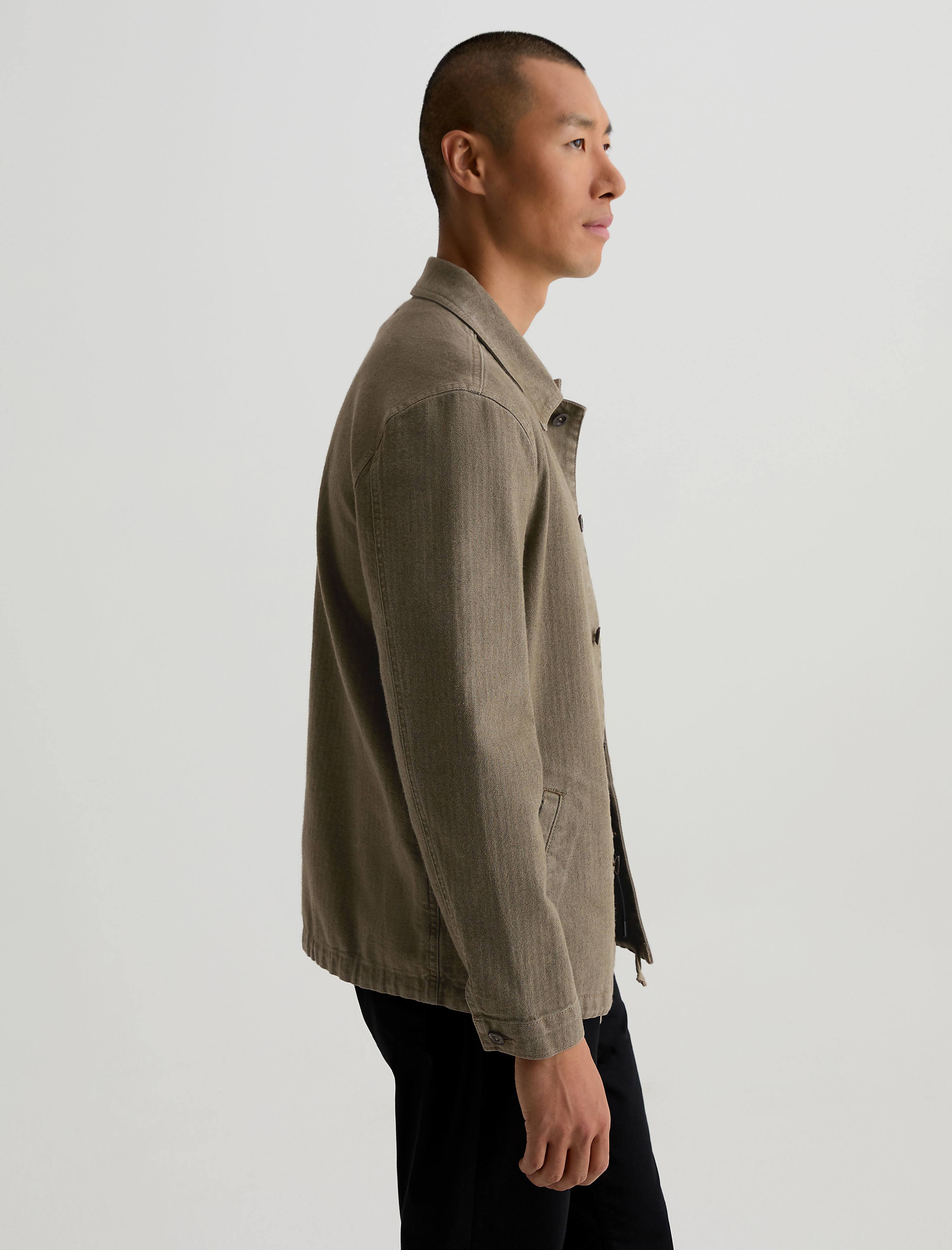 Men George Herringbone Jacket Dusty Sage at AG Jeans Official Store