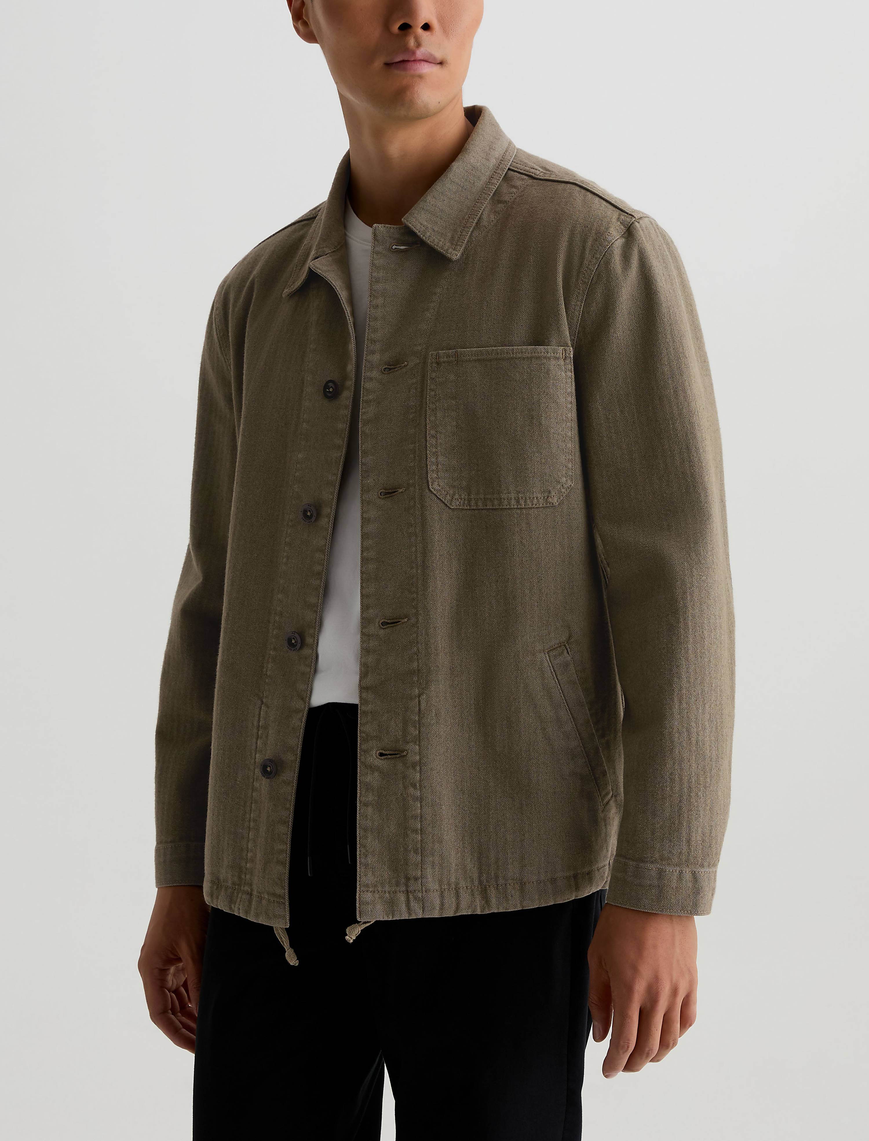 Men George Herringbone Jacket Dusty Sage at AG Jeans Official Store