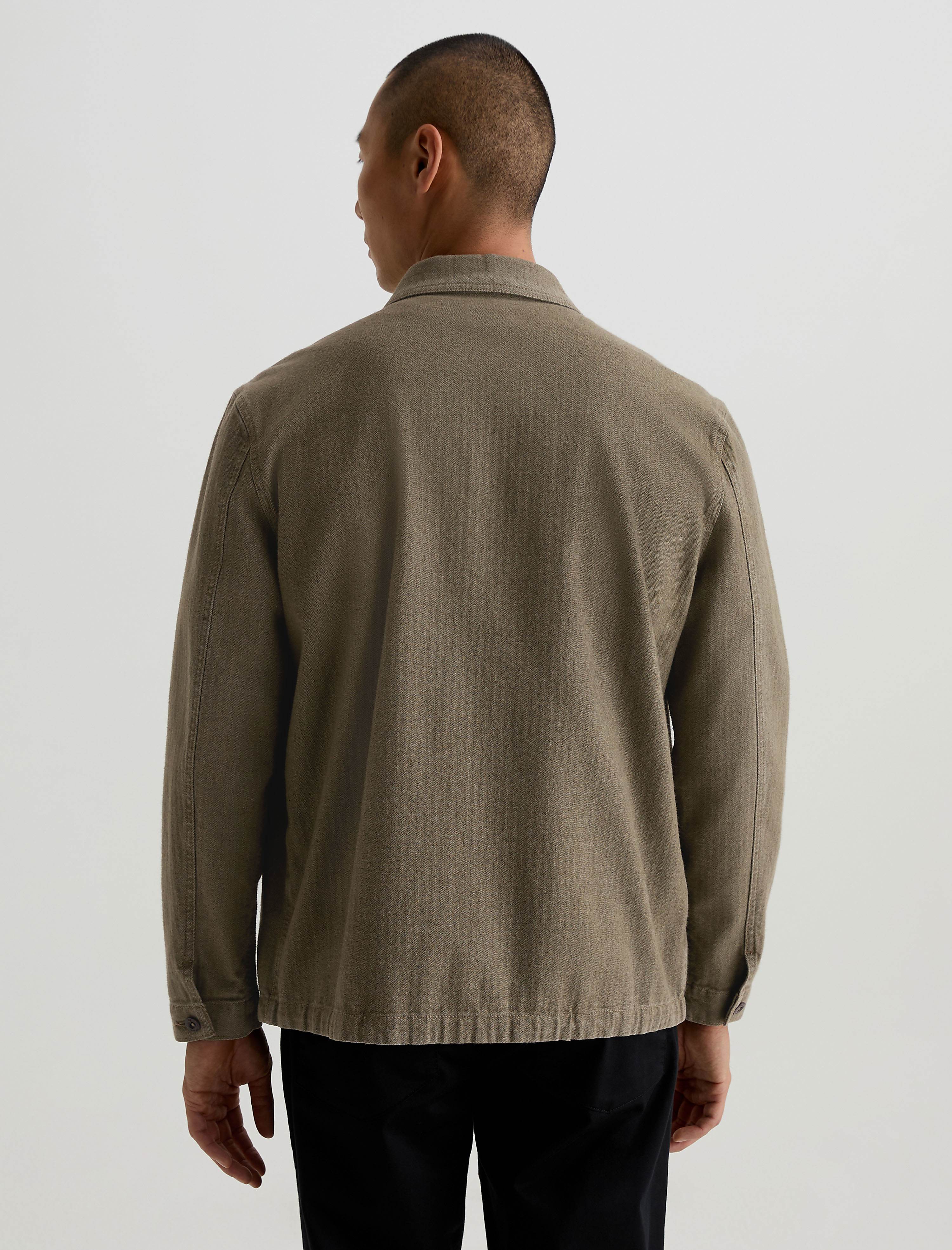 Men George Herringbone Jacket Dusty Sage at AG Jeans Official Store