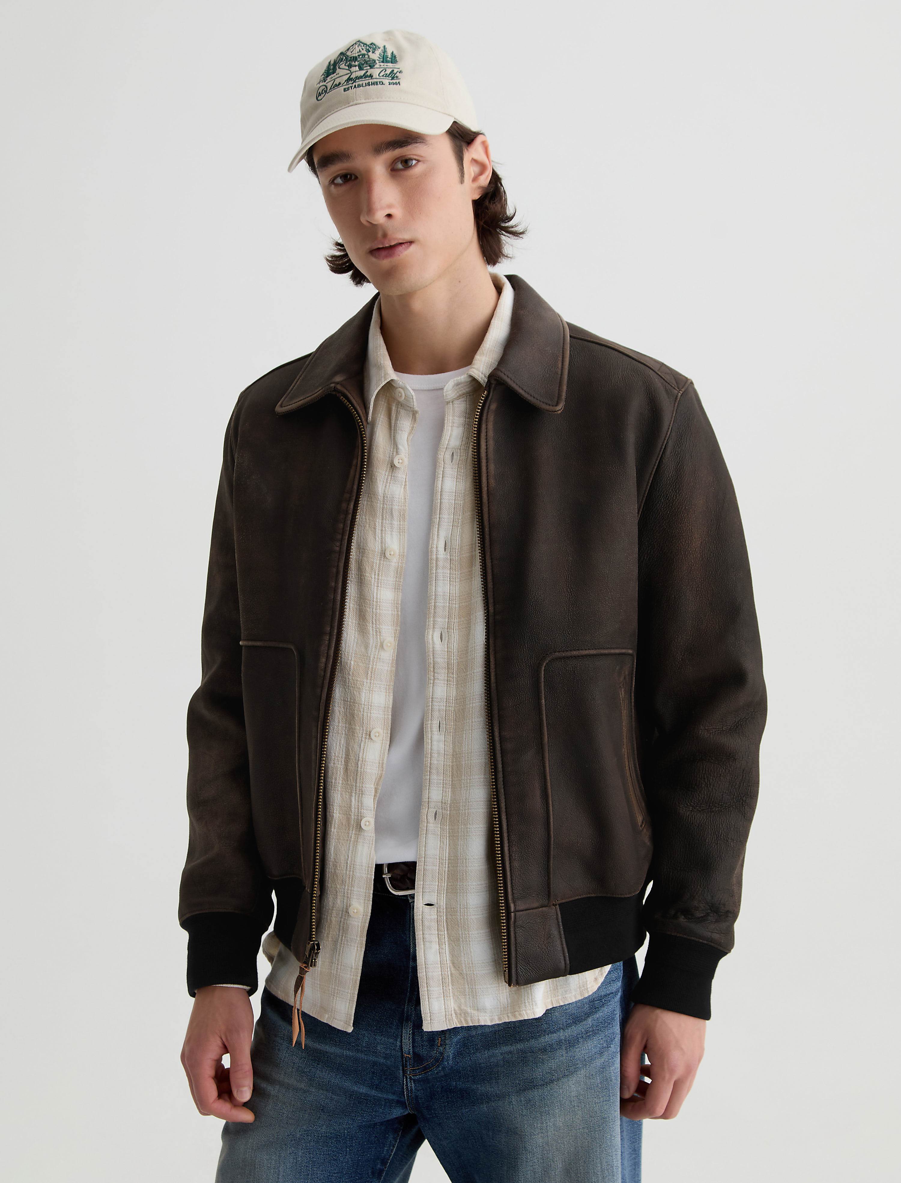 ジャケット・アウター   Jeans Leather Jacket Men Charles Jacket Adventure at AG Jeans Official Store