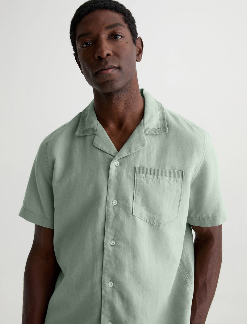 lime green short sleeve dress shirt Linen SS Shirt