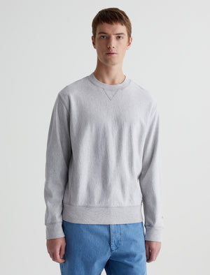 Arc Panelled Sweatshirt Heather Grey Relaxed Fit Crew Neck Panelled Men Top Photo 1