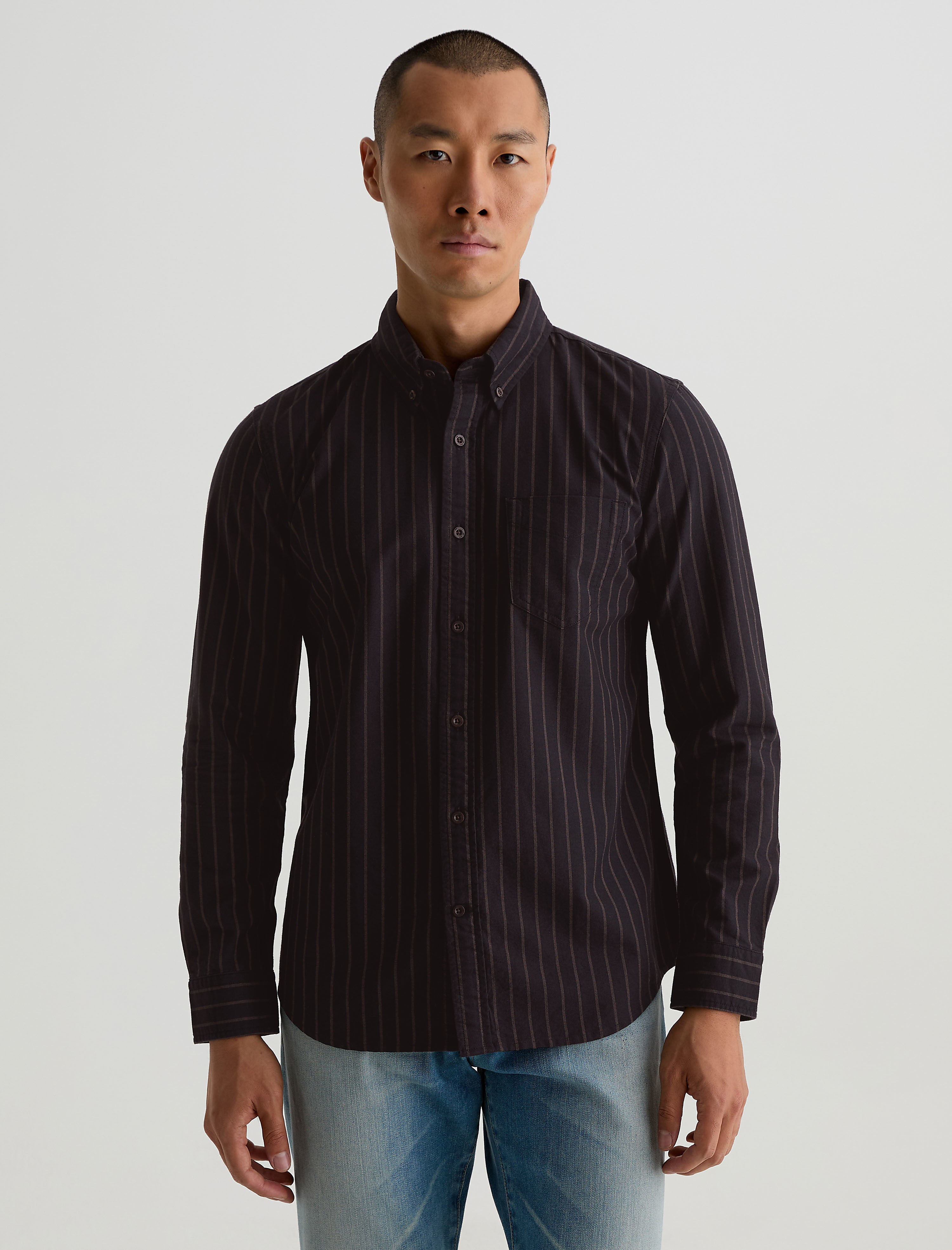 Men Dean Oxford Shirt Black Multi at AG Jeans Official Store