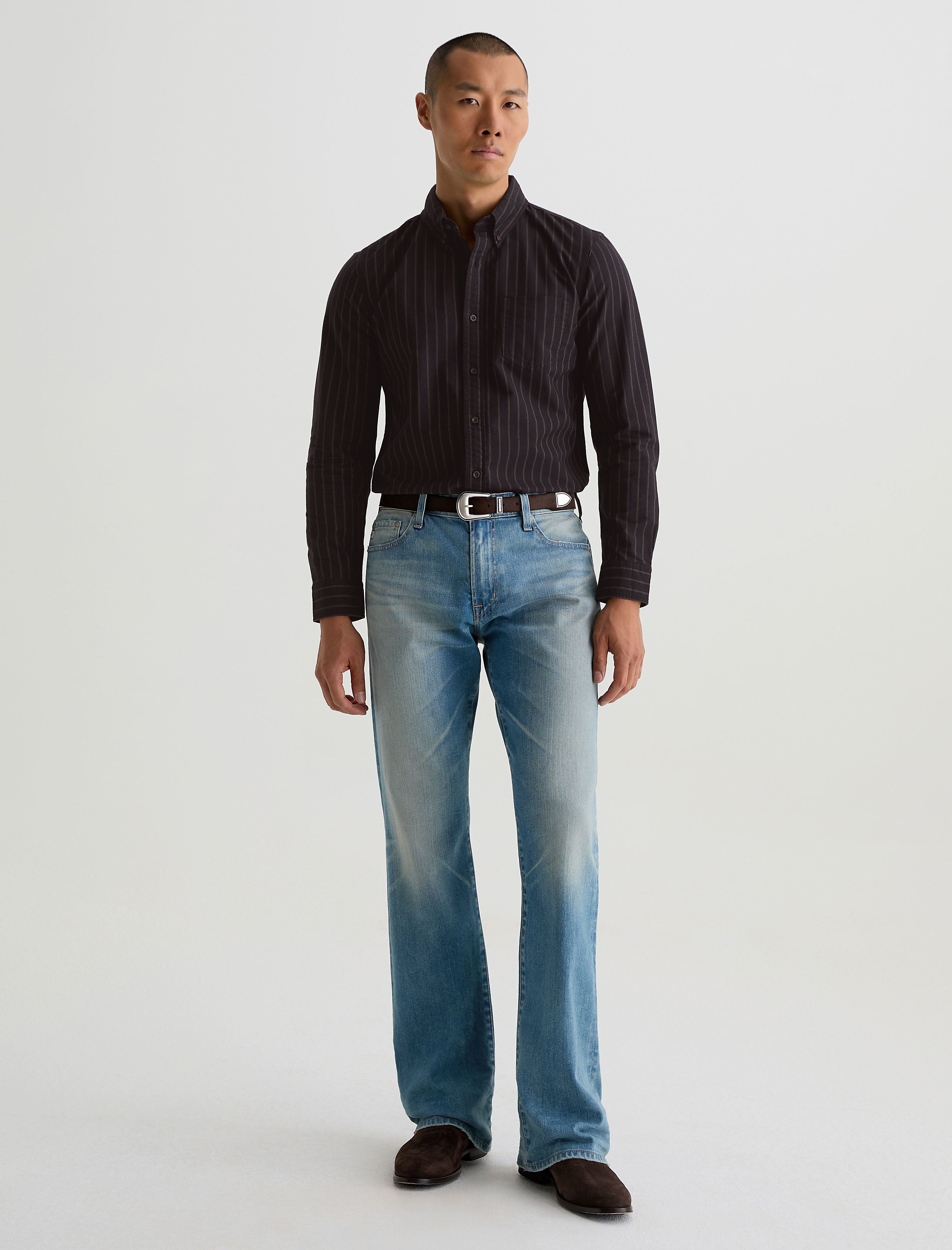 Men Dean Oxford Shirt Black Multi at AG Jeans Official Store