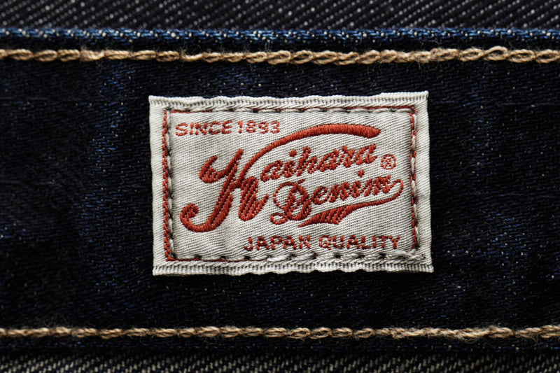 Kawahara Denim label on a denim fabric background
