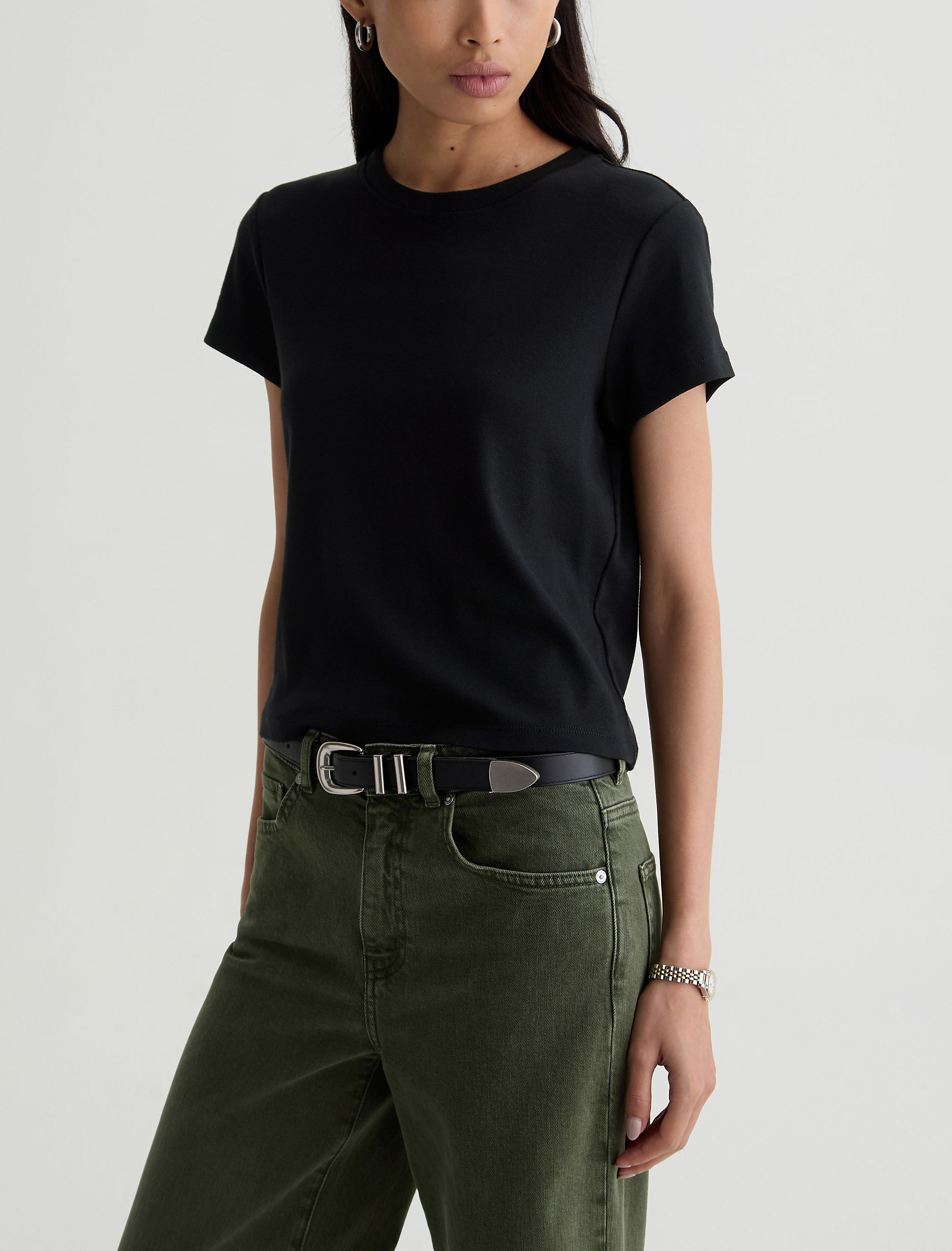 トップス everyone jeans tee shirt Women Sadie Crew Super Black at AG Jeans Official Store