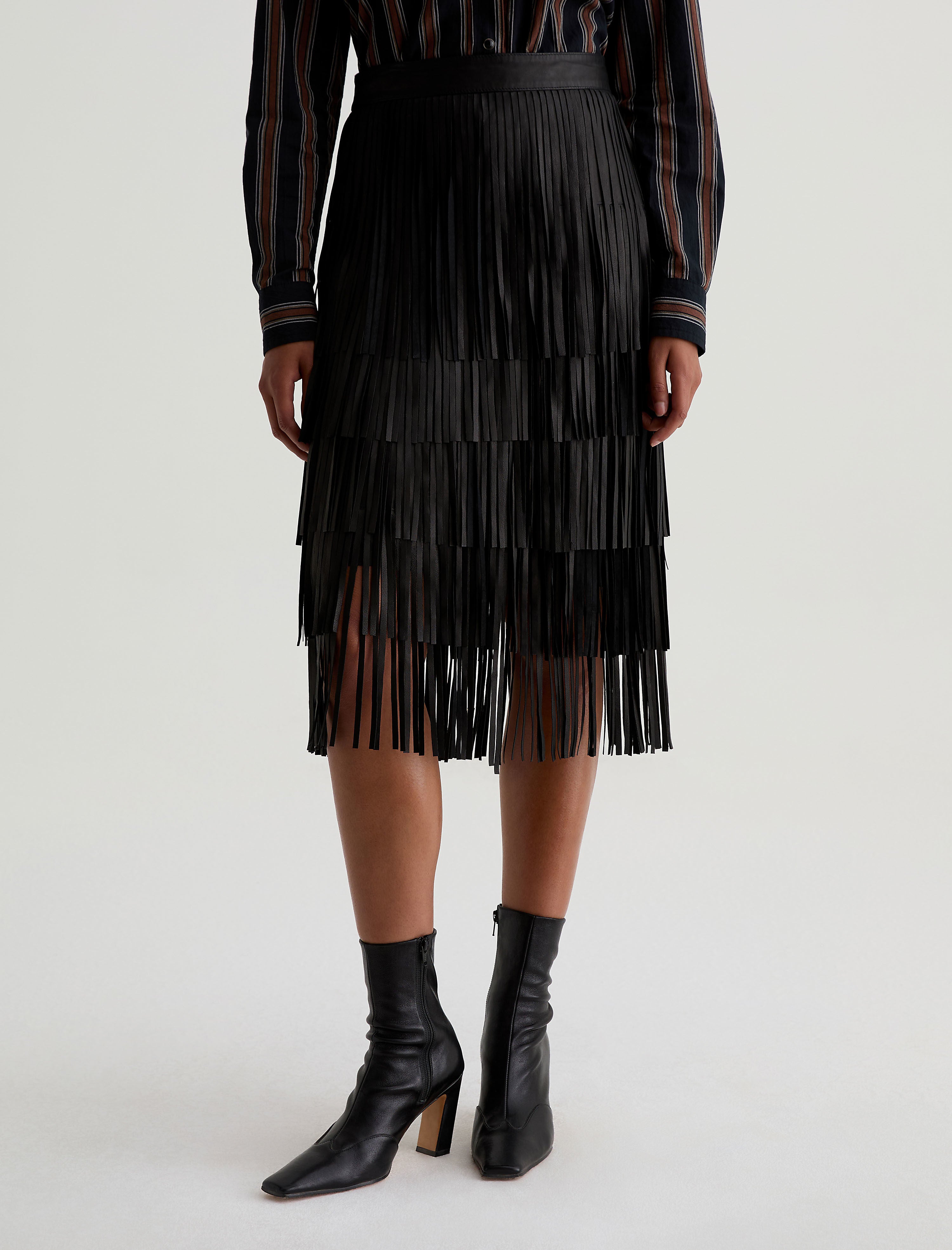 Women Marissa Leather Skirt Super Black at AG Jeans Official Store