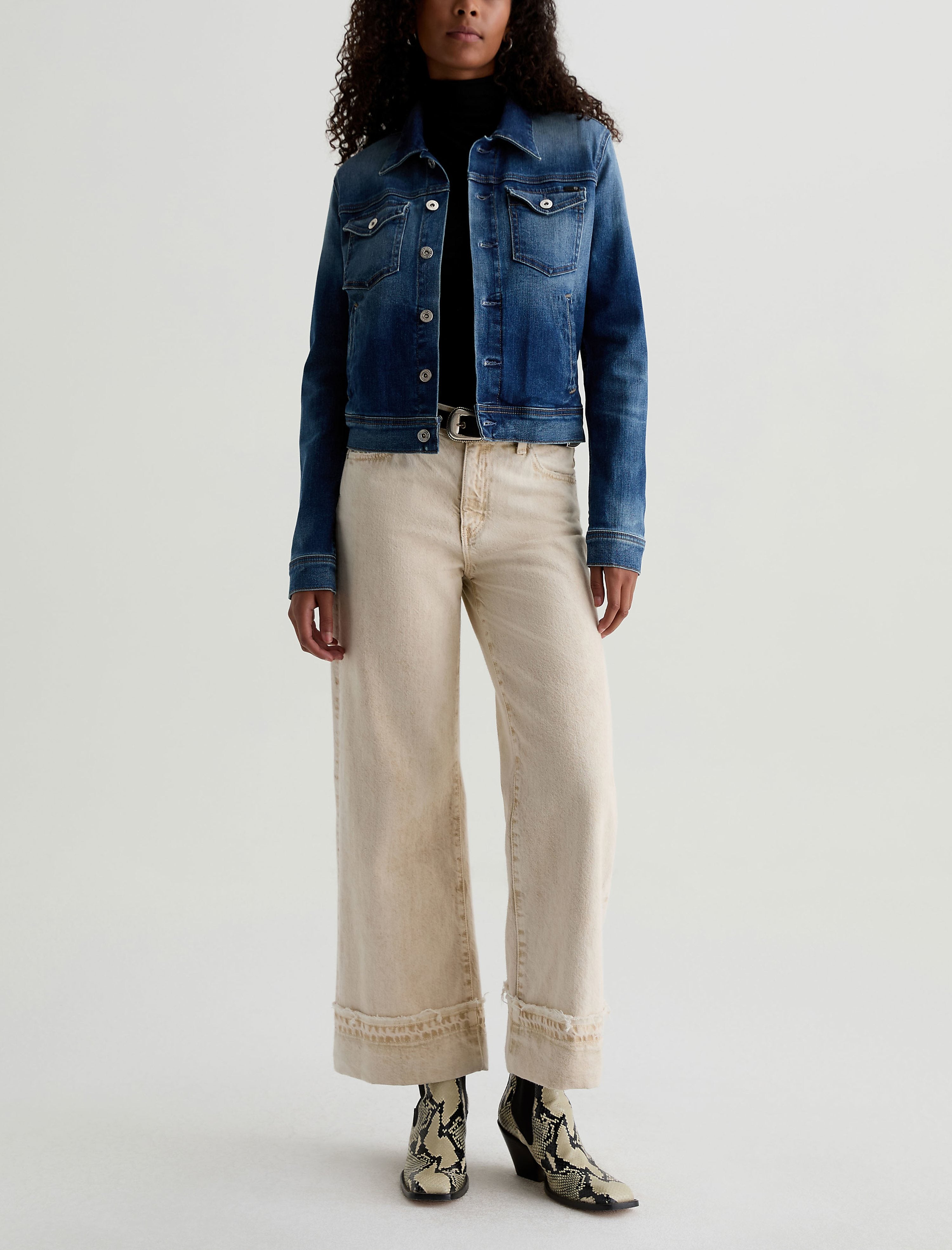 Women Saige Wide Leg Crop Sulfur Melange Camel at AG Jeans