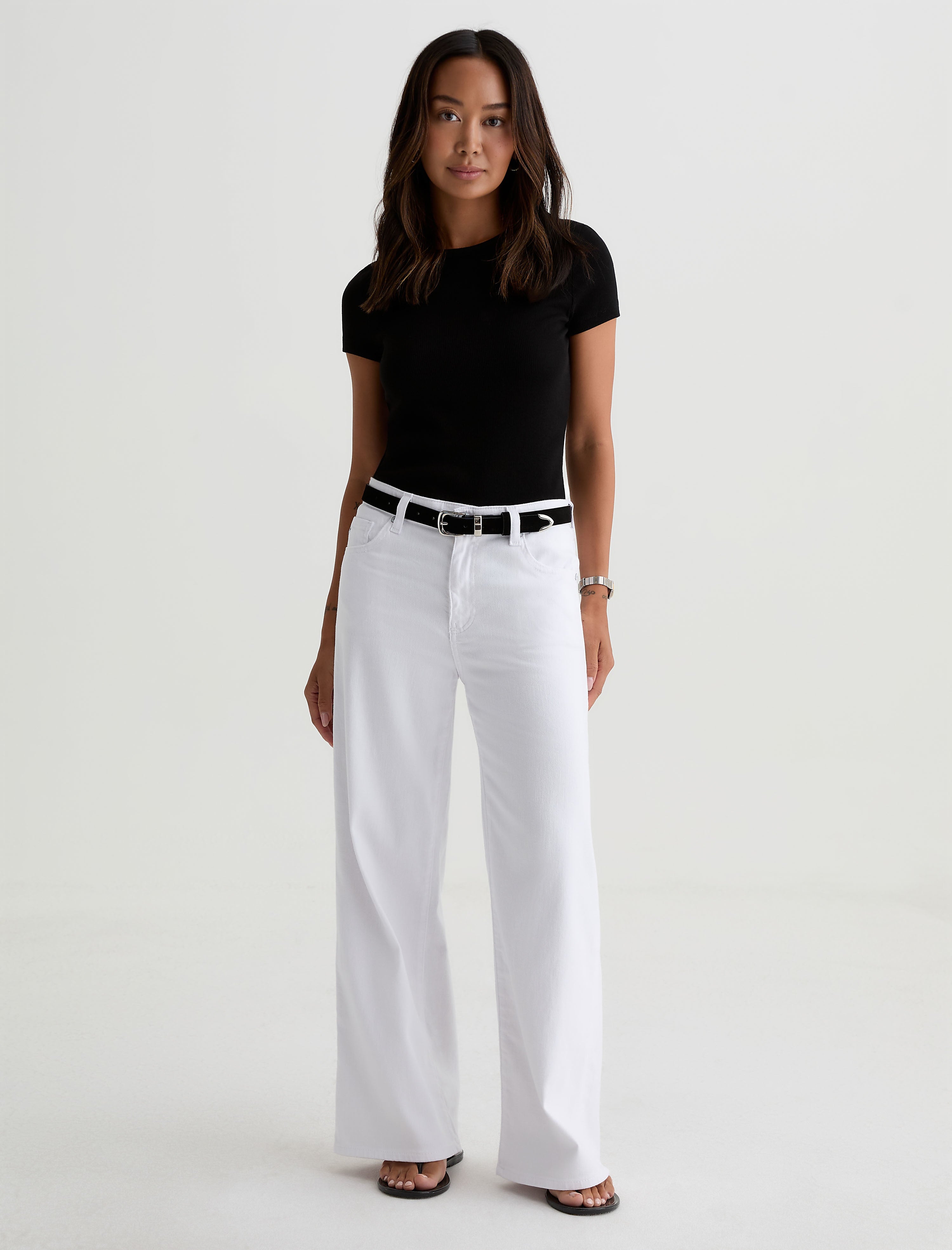 Women Saige Wide Leg Crop Gallery White at AG Jeans Official Store