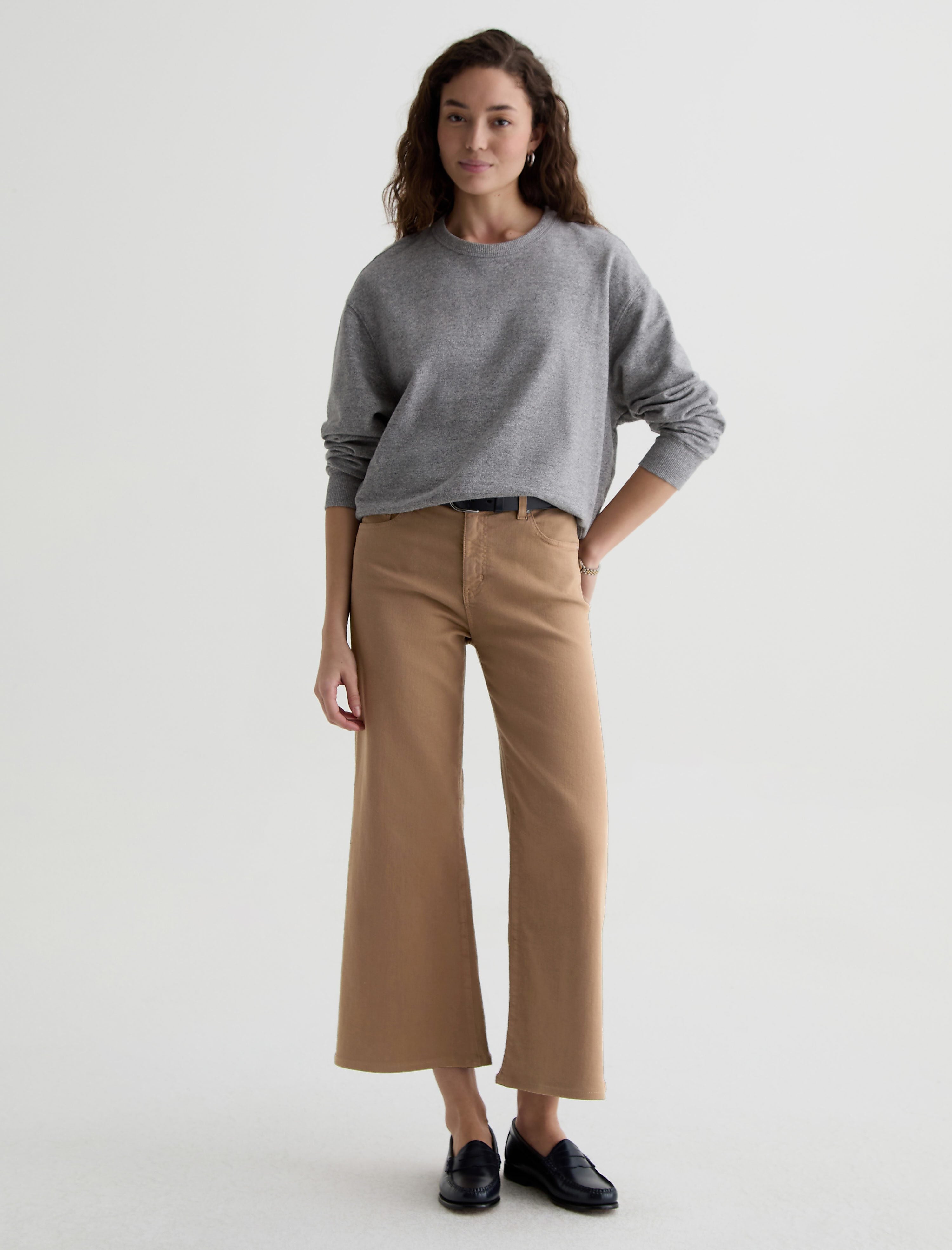 Women Saige Wide Leg Crop Melange Stone at AG Jeans Official Store