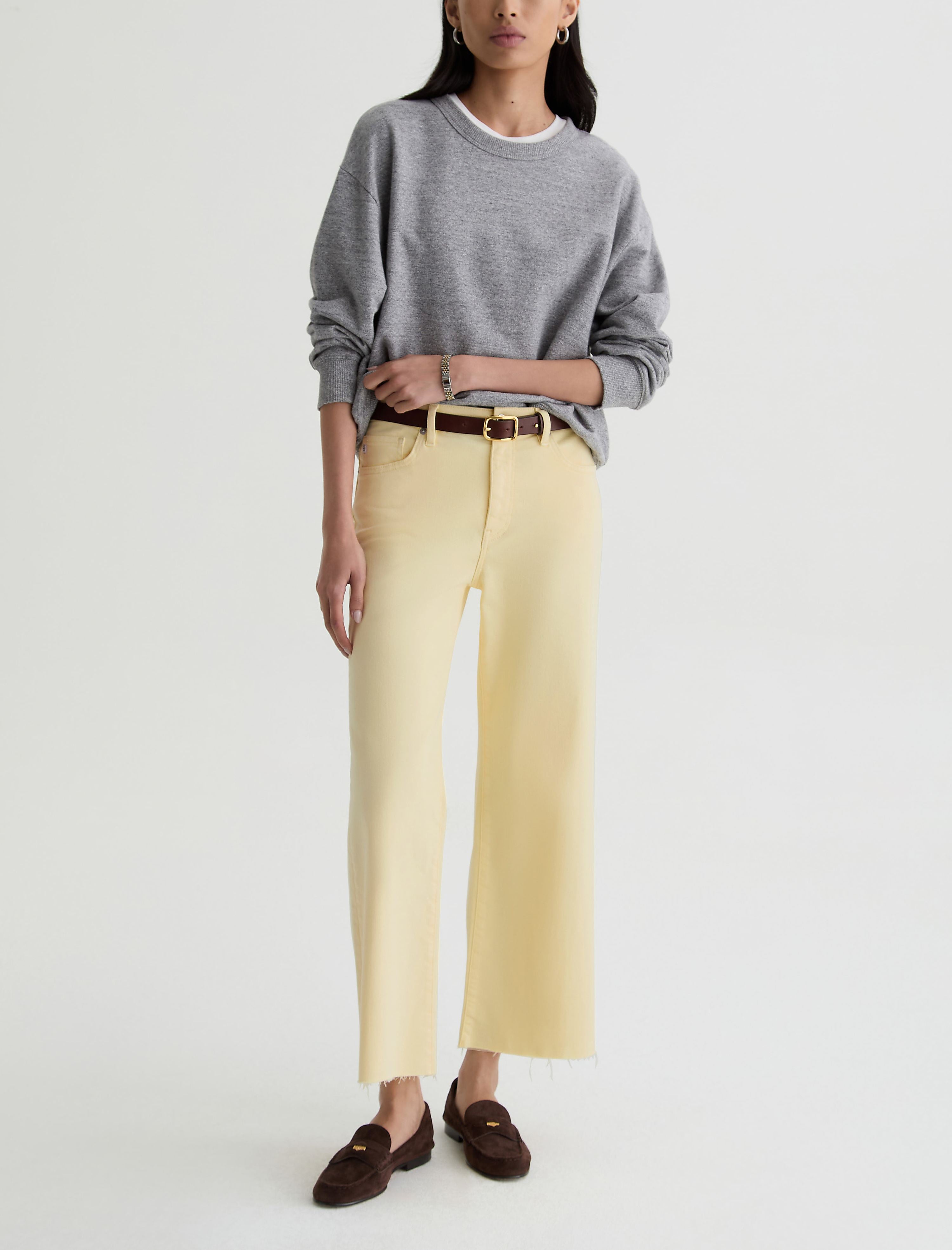 Women Saige Wide Leg Crop Sunlight Yellow at AG Jeans Official Store
