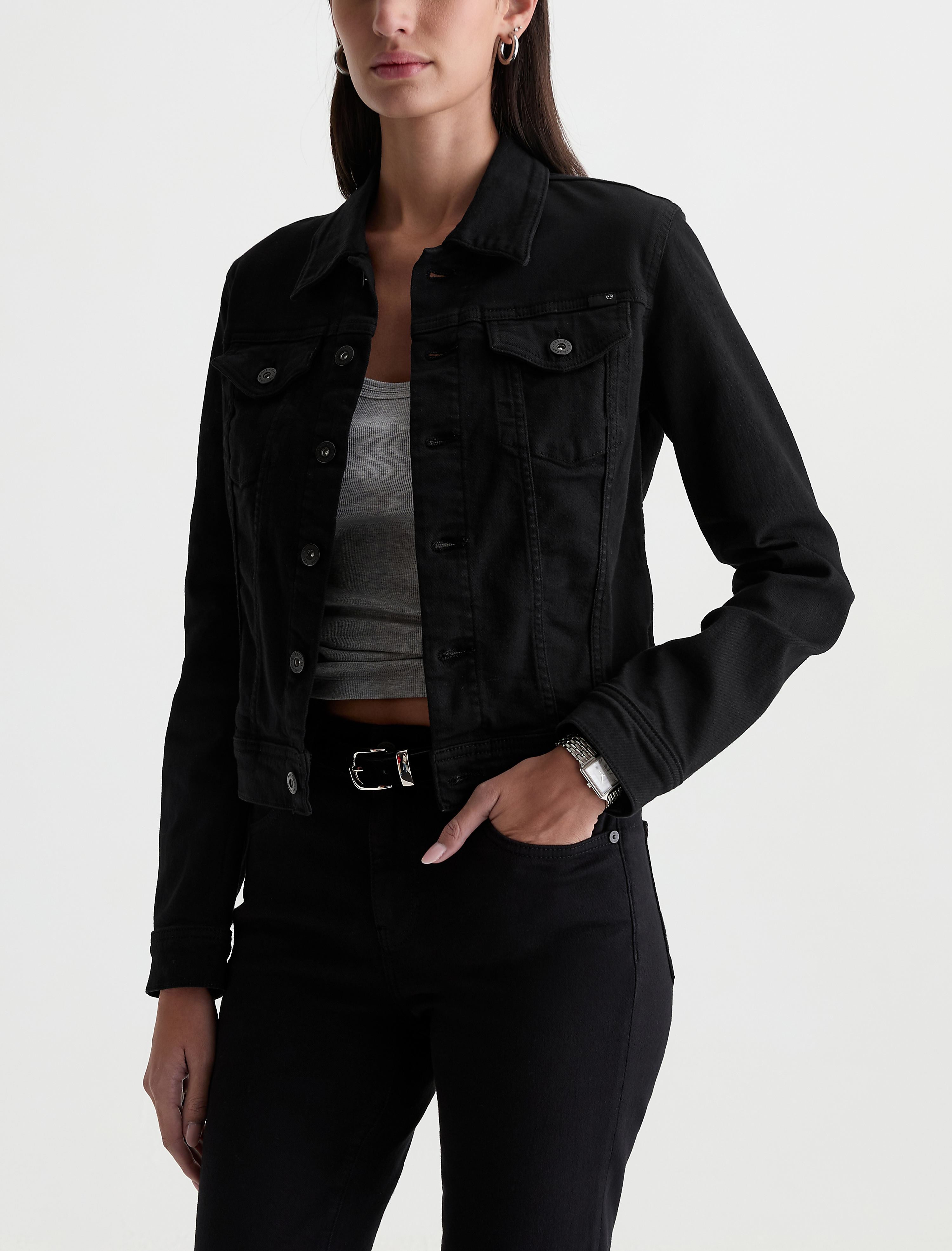 AG×セオリーthe robyn＊ストレッチコットン 張り感デニムジャケット＊ Women Robyn Jacket Super Black at AG Jeans Official Store