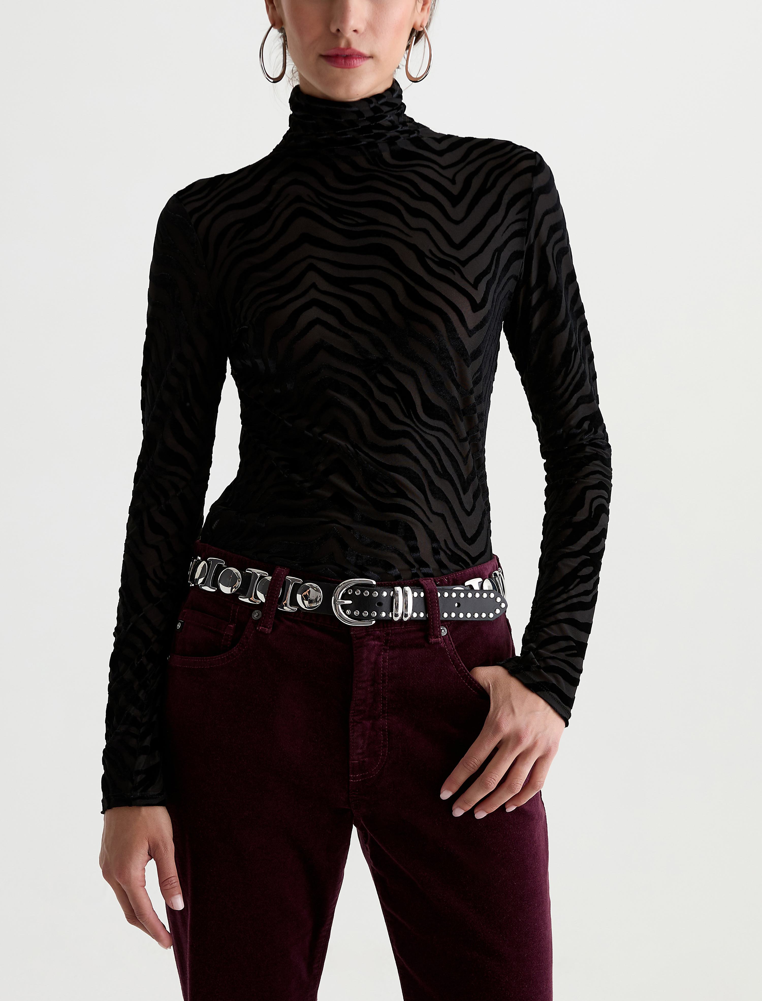Women Chels Velvet Turtleneck Wild Lines at AG Jeans Official Store