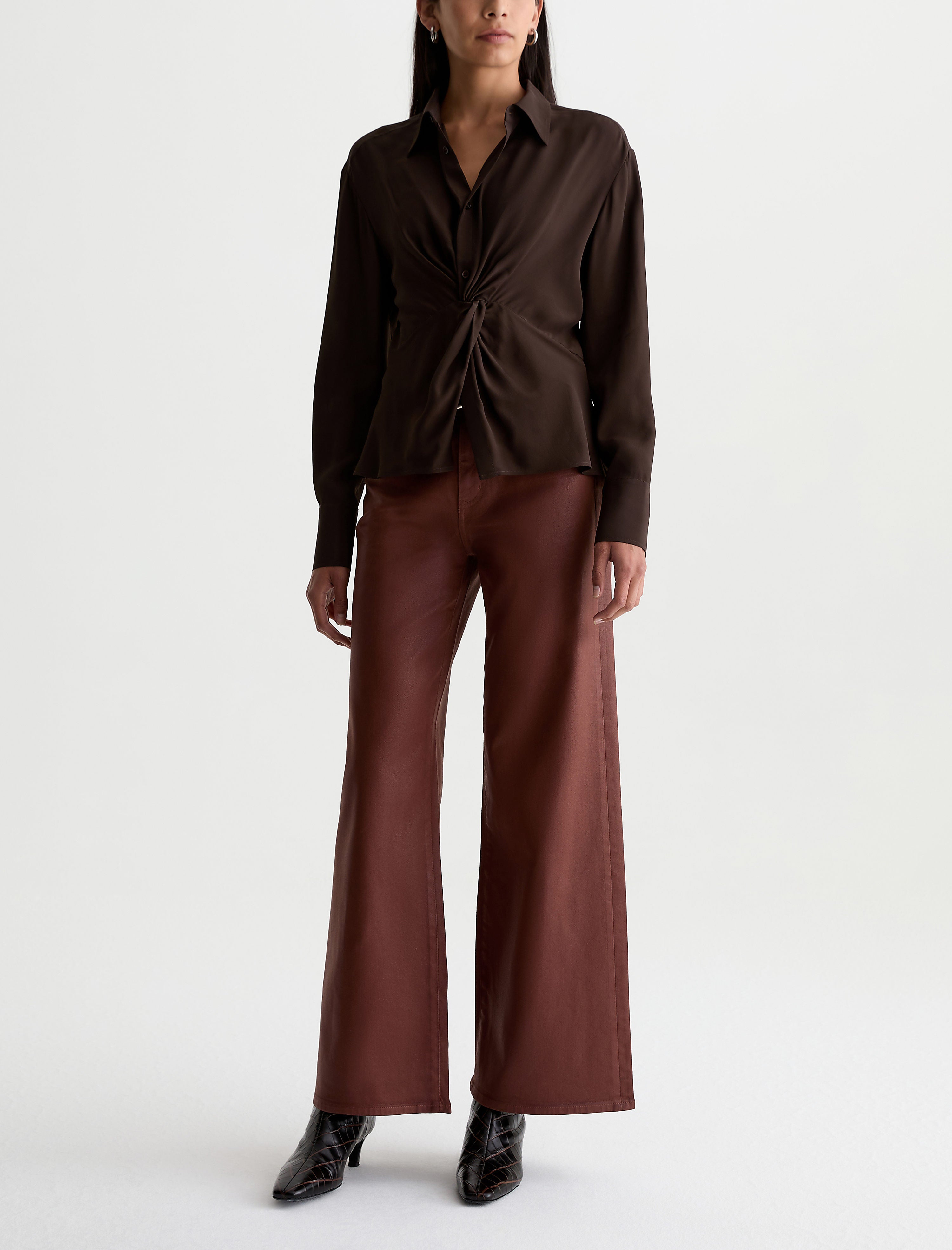 Women Saige Wide Leg Jean Ltt Lt Chestnut at AG Jeans Official Store