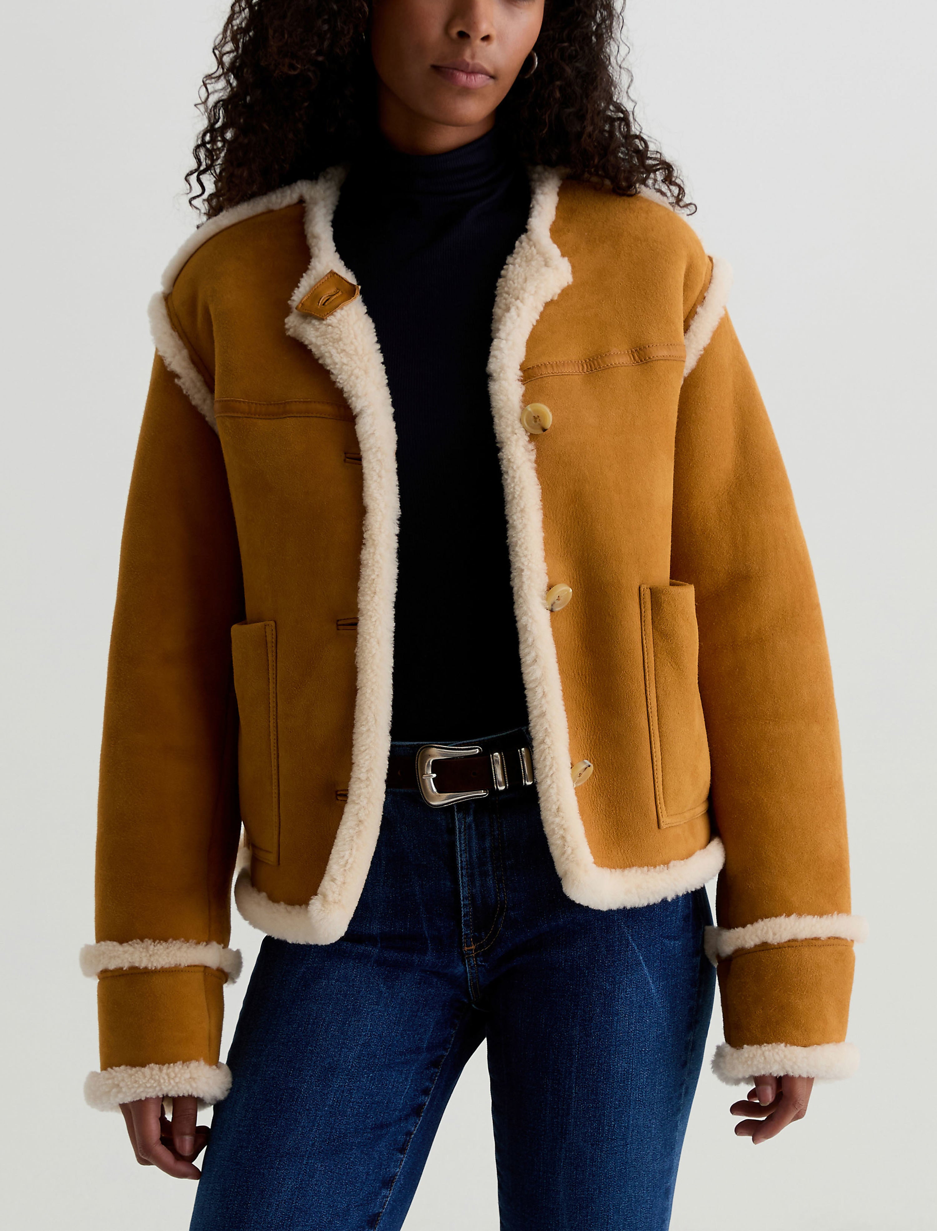 Women Marlo Shearling Jacket Cinnamon/Powder at AG Jeans Official