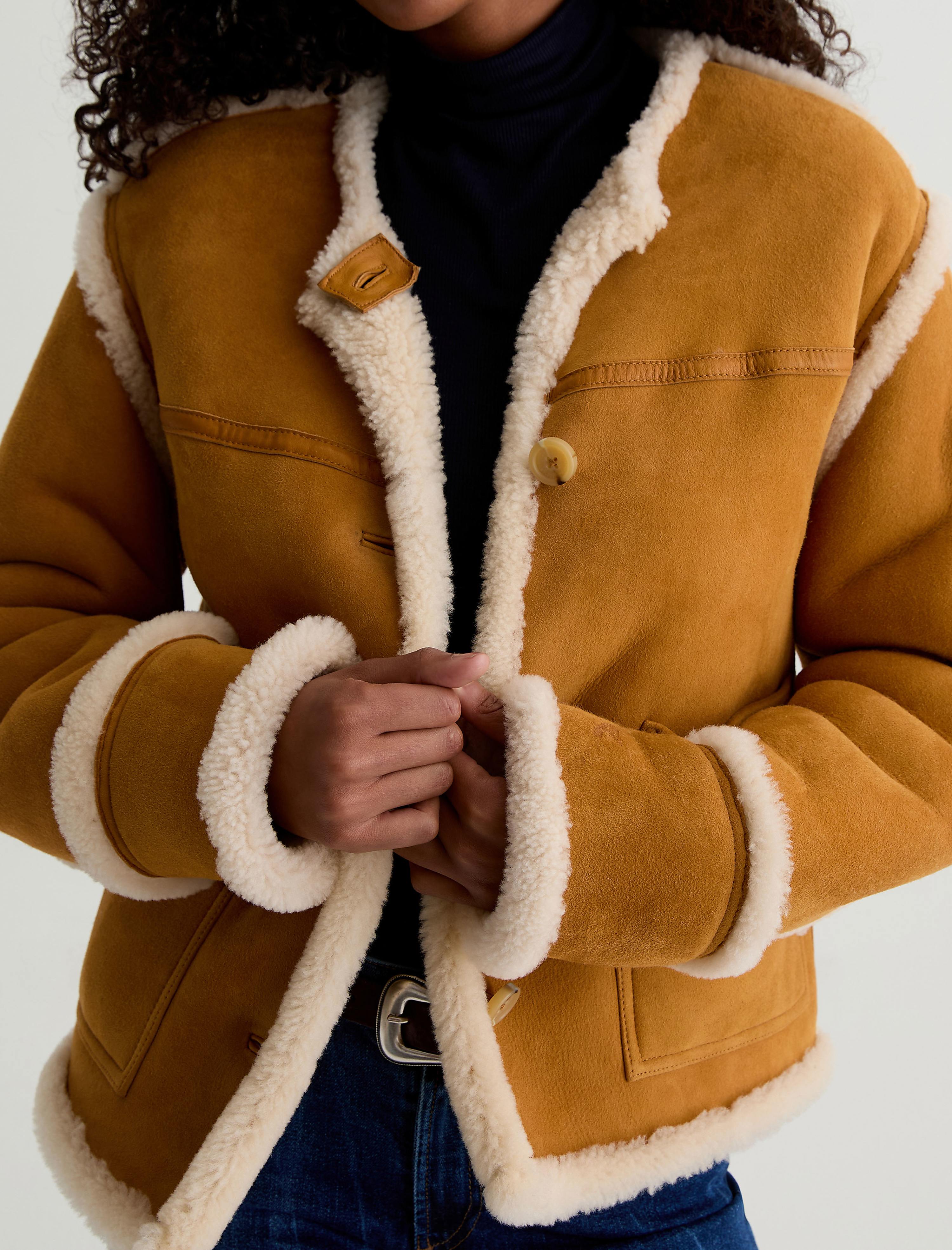 Women Marlo Shearling Jacket Cinnamon/Powder at AG Jeans Official