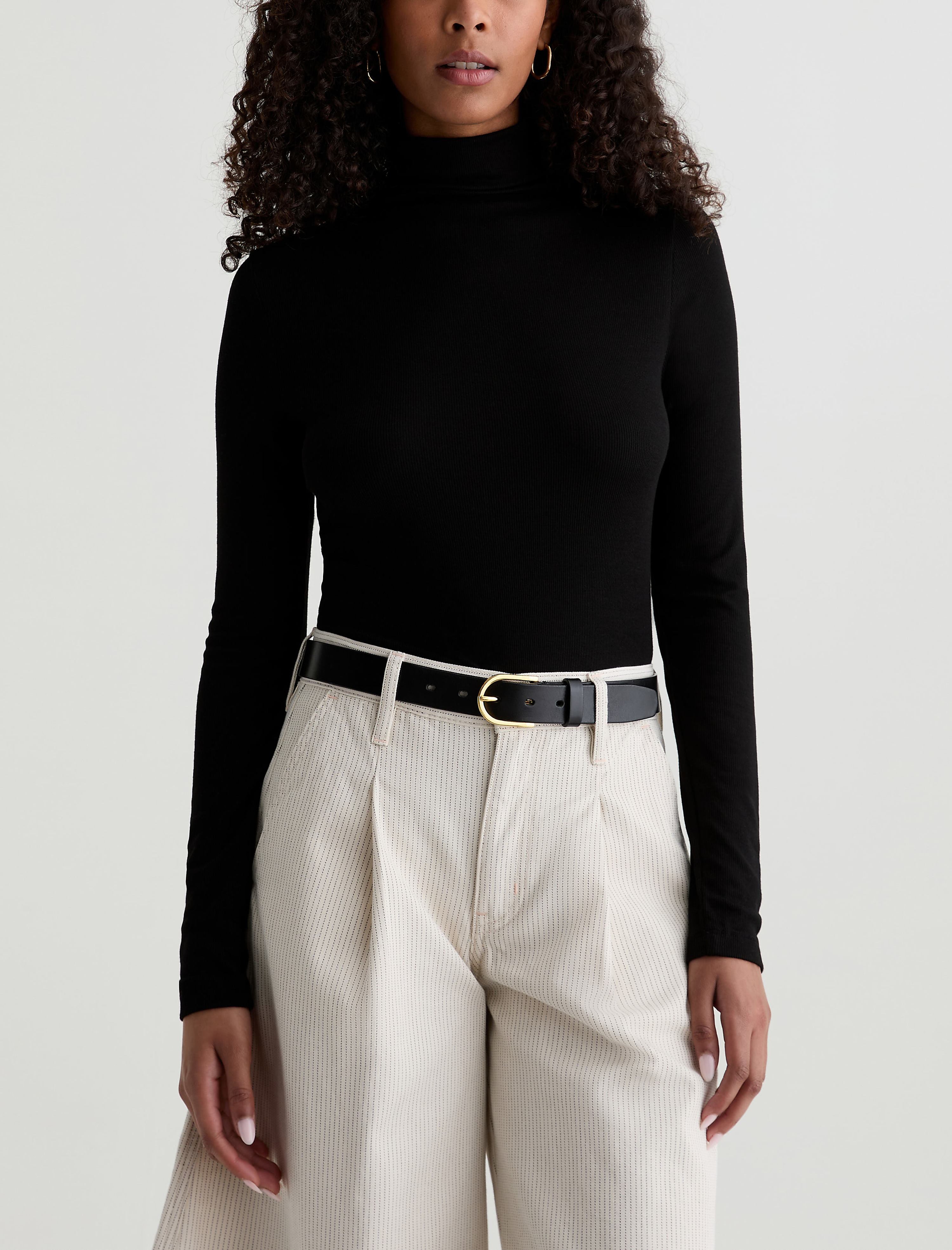 Plage - プラージュ 23AW super100s jersey turtle ニット 黒 Women Chels Turtleneck Super Black at AG Jeans Official Store
