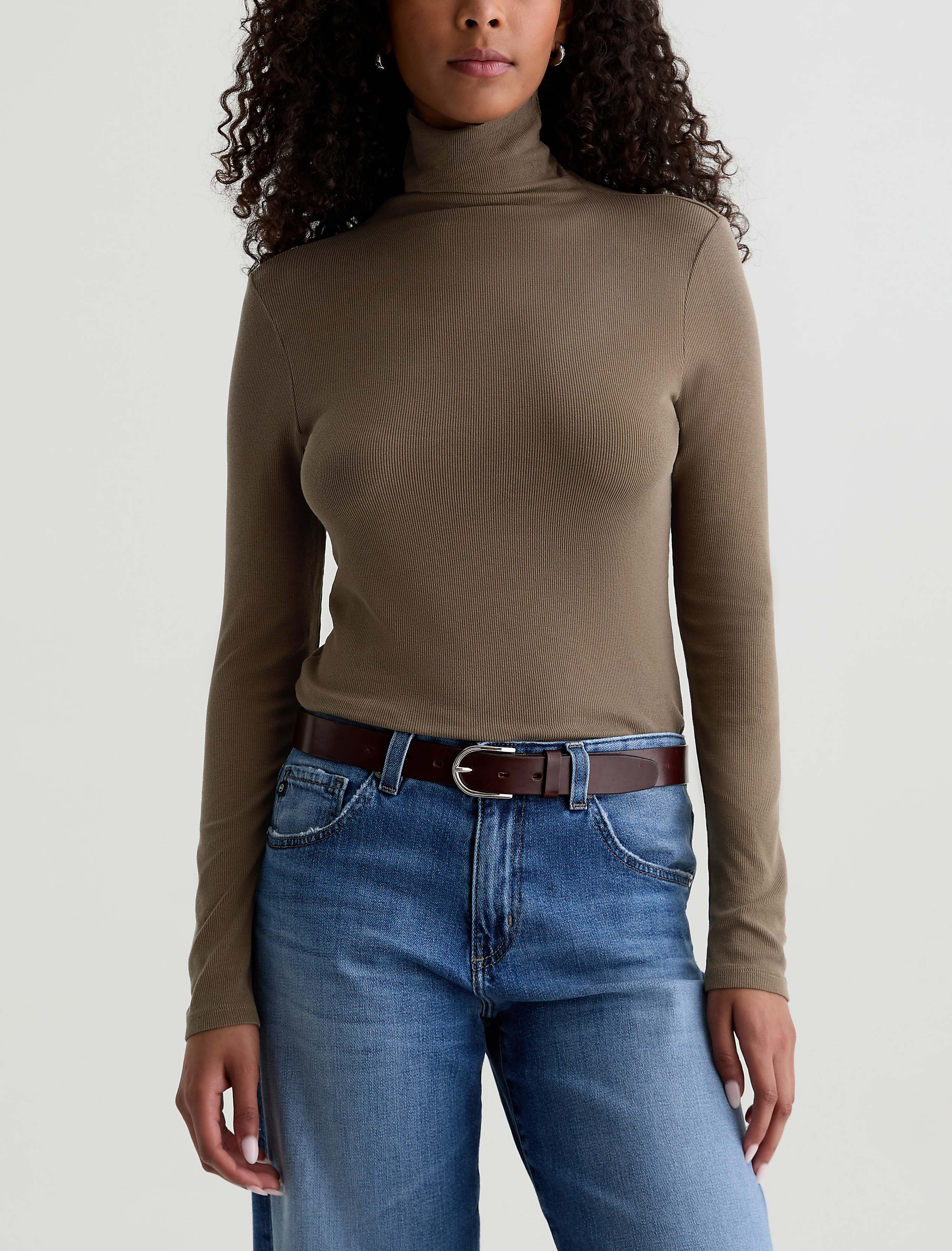 Women Chels Turtleneck Taupe Grey at AG Jeans Official Store