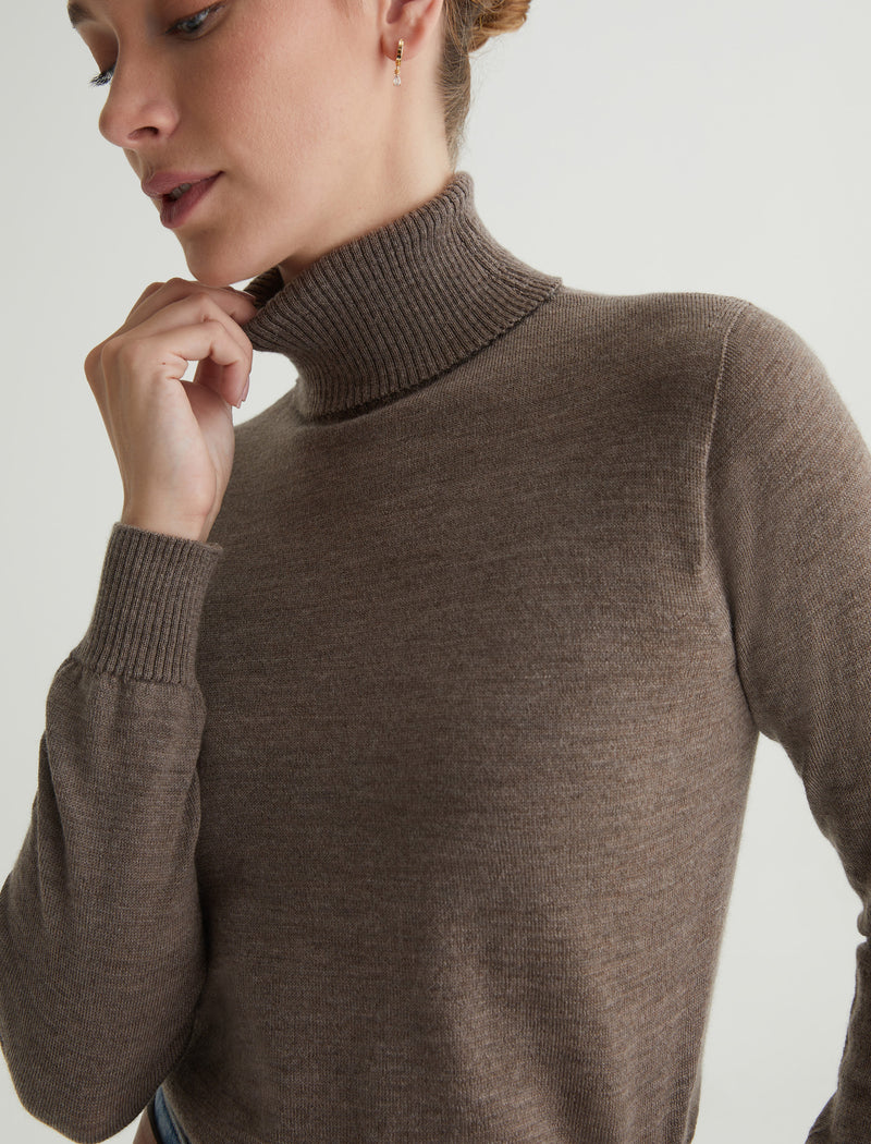 Taupe AG Melange Zuri Turtleneck Jeans at Official Store Womens