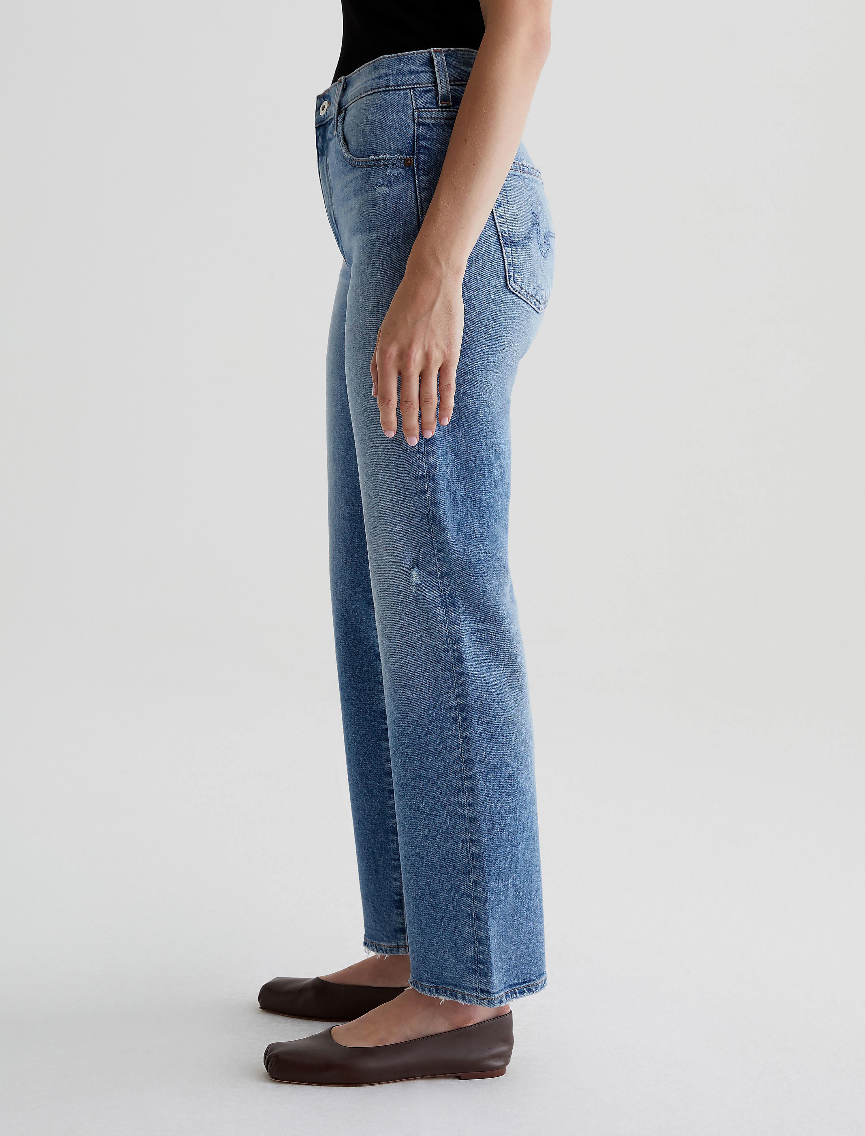 ★ ★ Here Light Blue High Rise Wide Fit Light Bl HDLTE Women Wide Leg Jeans Baggy Ripped Jeans Junior High