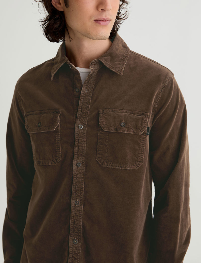 corduroy dress shirt Men Curtis Corduroy Work Shirt Sulfur Raw Umber at AG Jeans Official Store