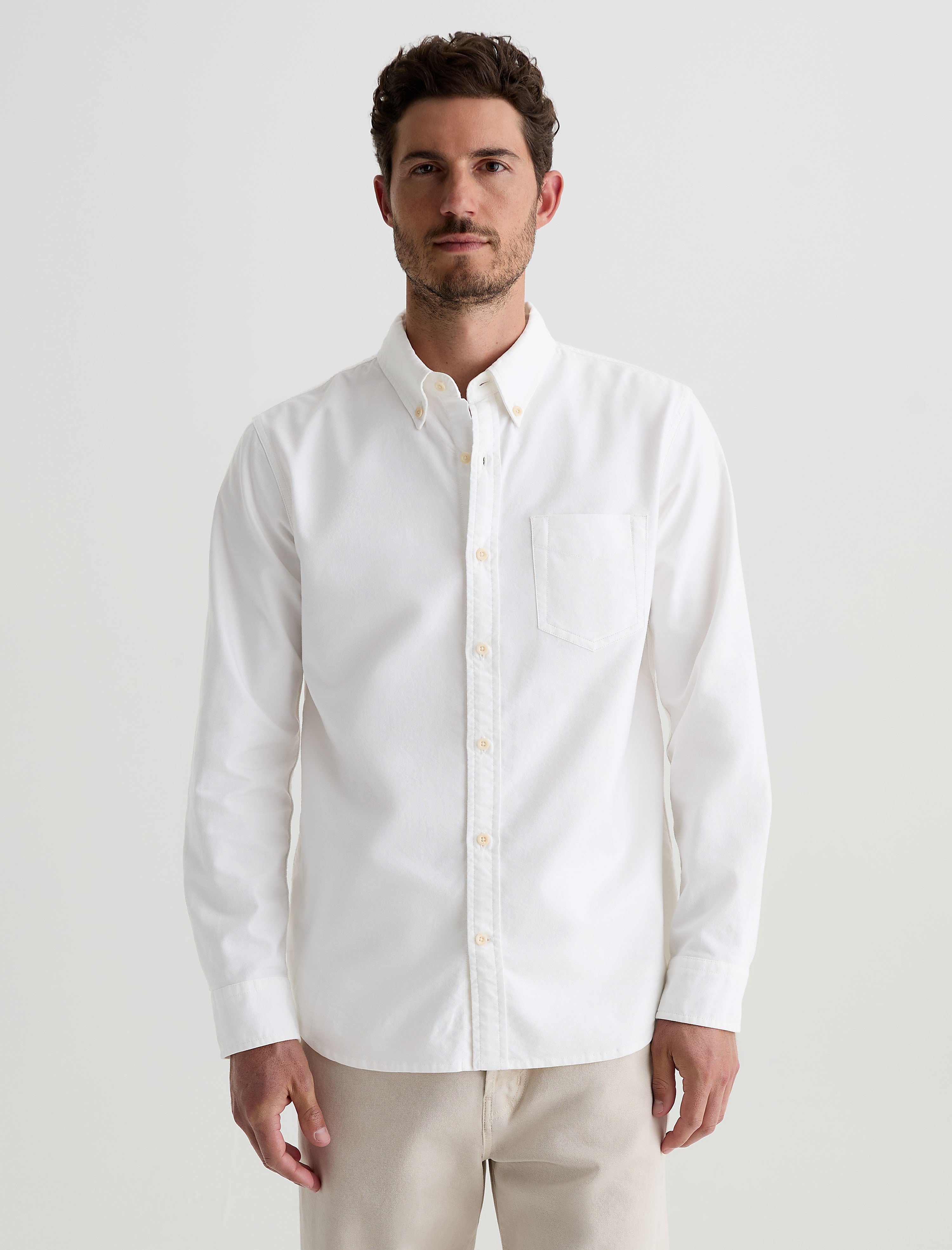 Men Dean Oxford Shirt White at AG Jeans Official Store