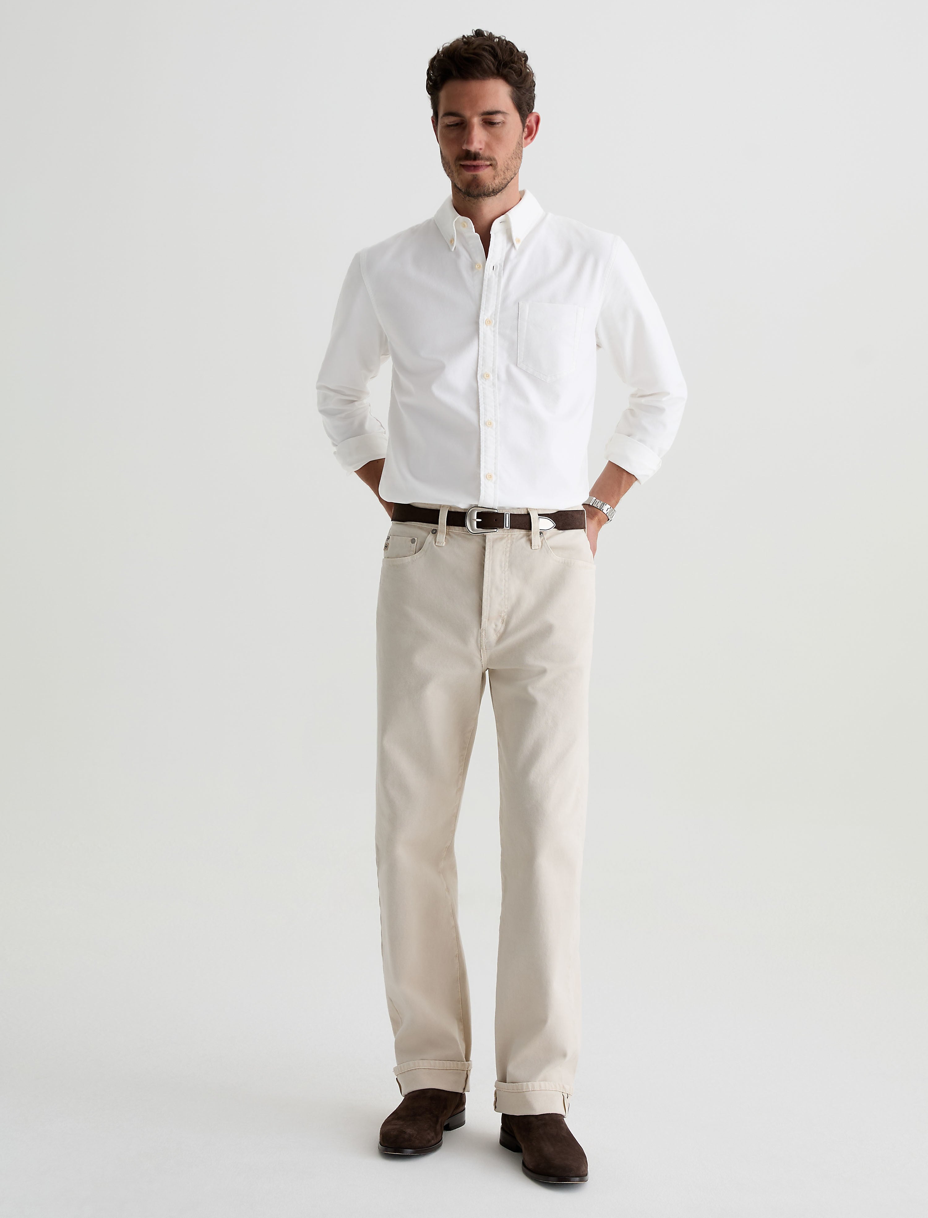 Men Dean Oxford Shirt White at AG Jeans Official Store