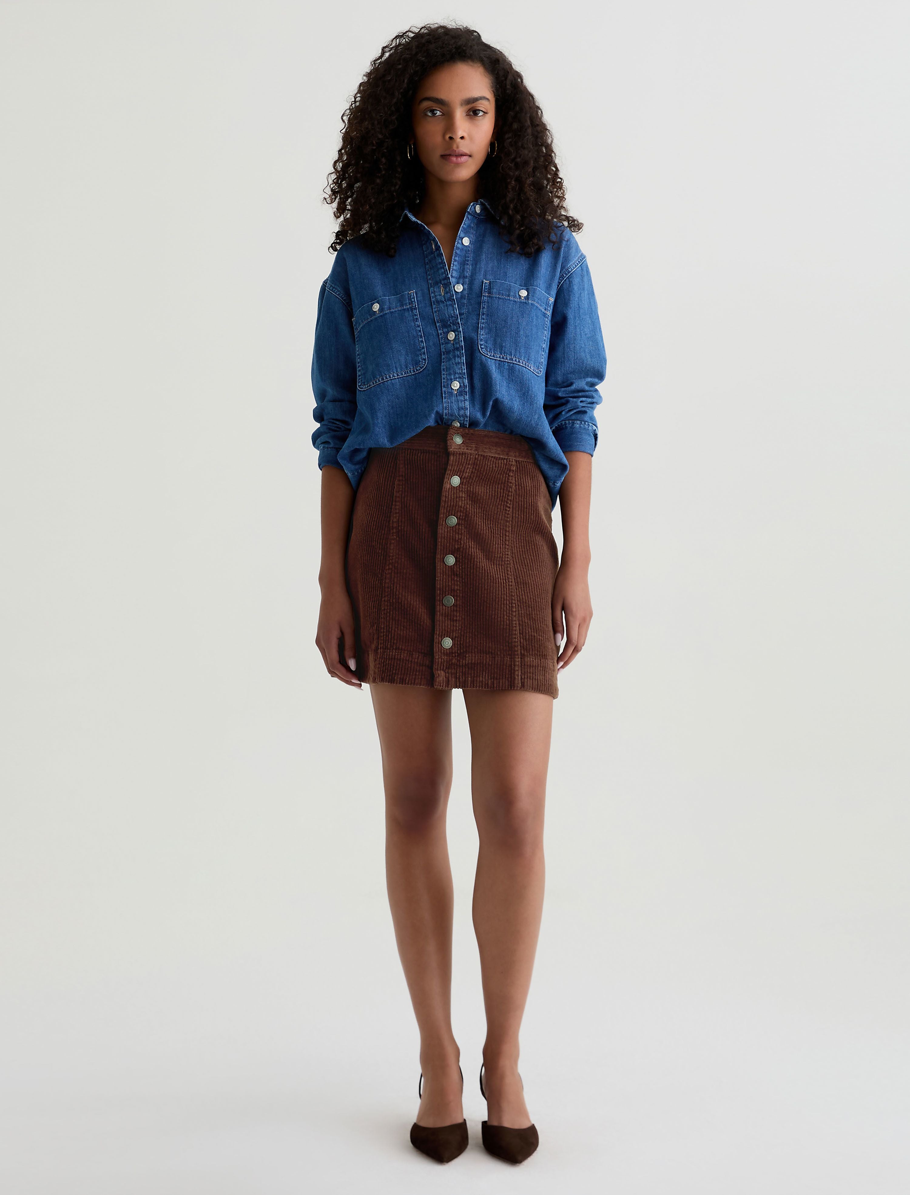 Women Evie Corduroy Skirt Coffee Bean at AG Jeans Official Store