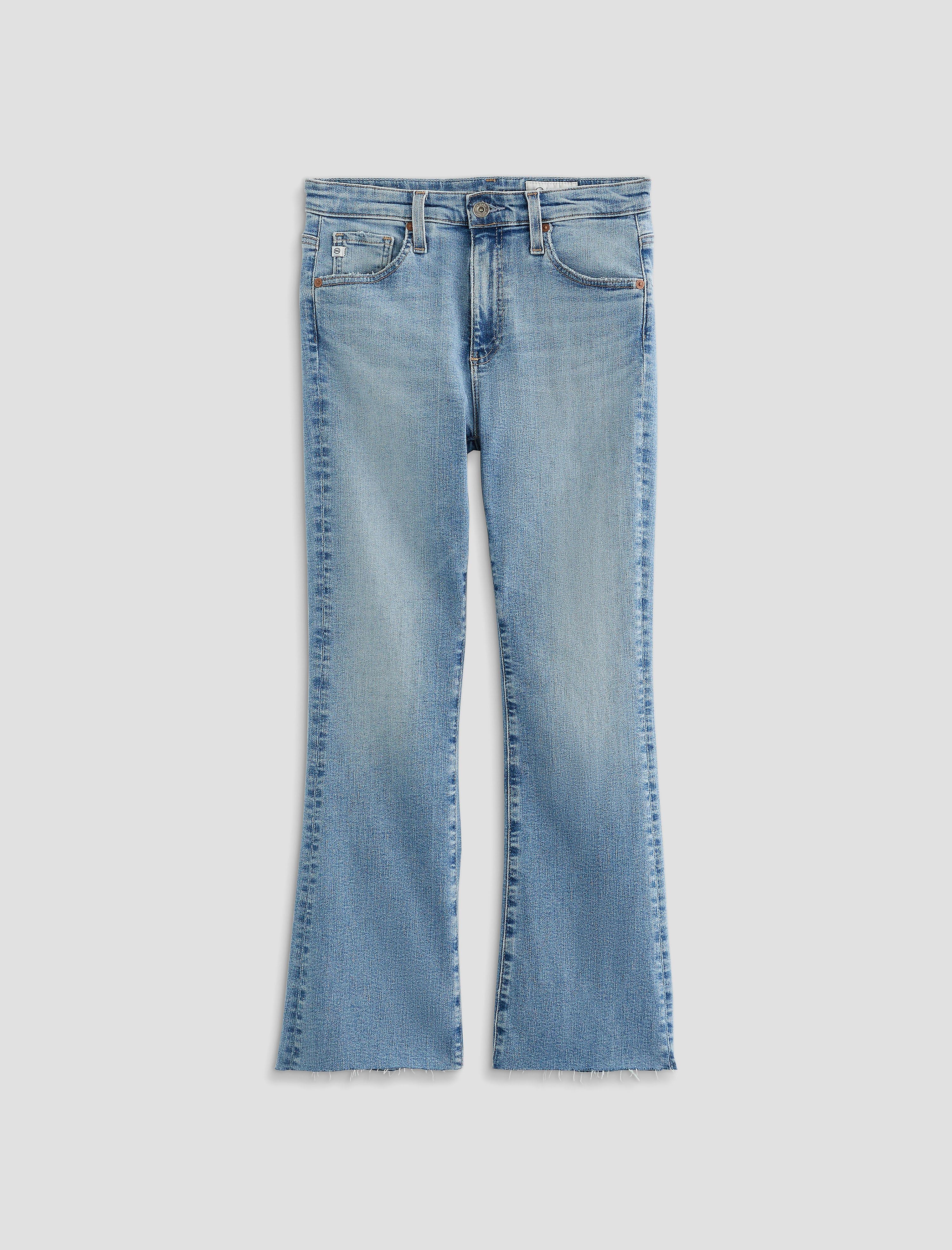 【I AM MARI】Raise Bootcut Denim Slacks Pants AG Jeans Farrah Mid-Rise Bootcut Jeans | Saks Fifth Avenue