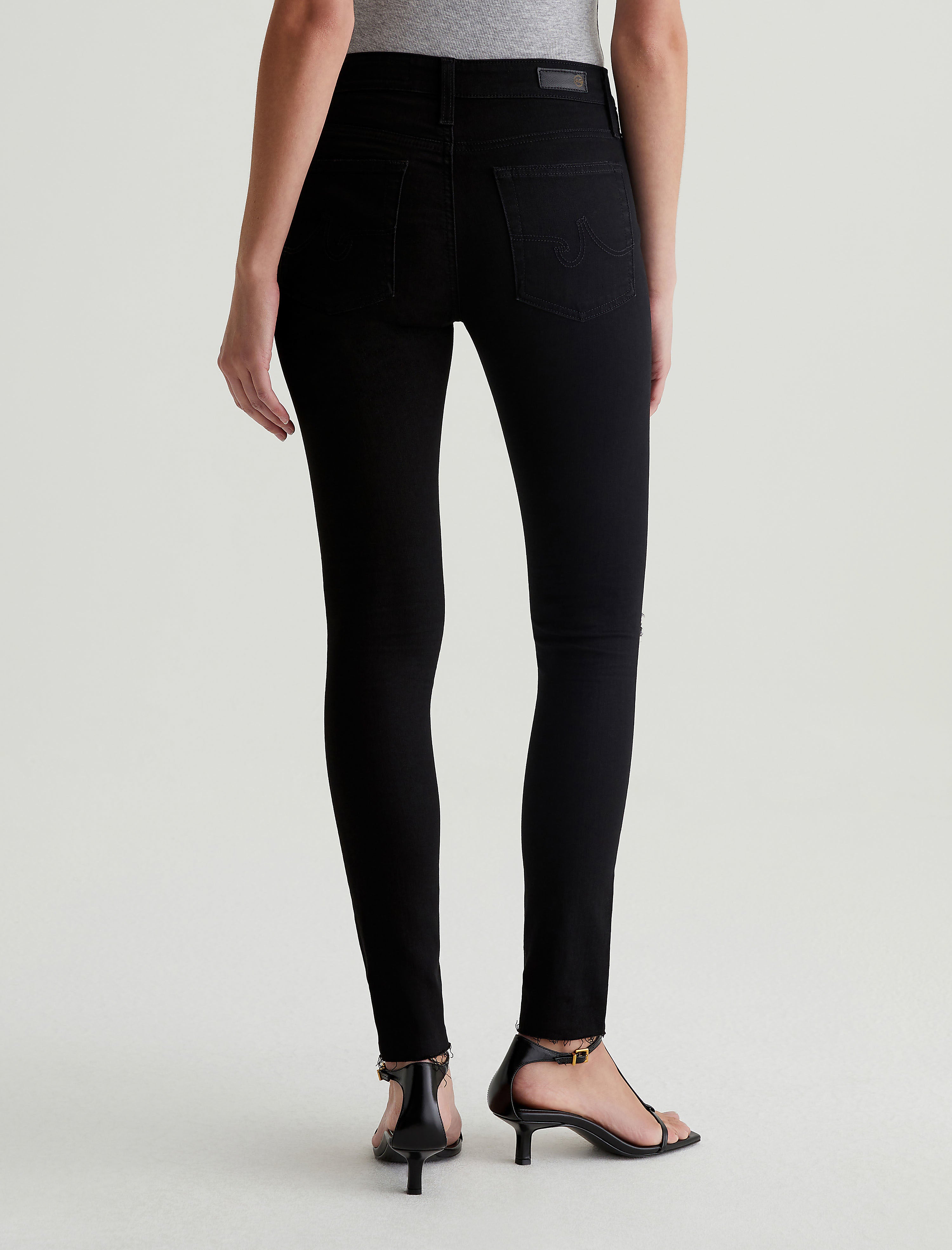 【AG】Farrah Skinny Ankle ミッドライズスキニーアンクル Womens Farrah Skinny Ankle 1 Year Midnight Black Destruct at