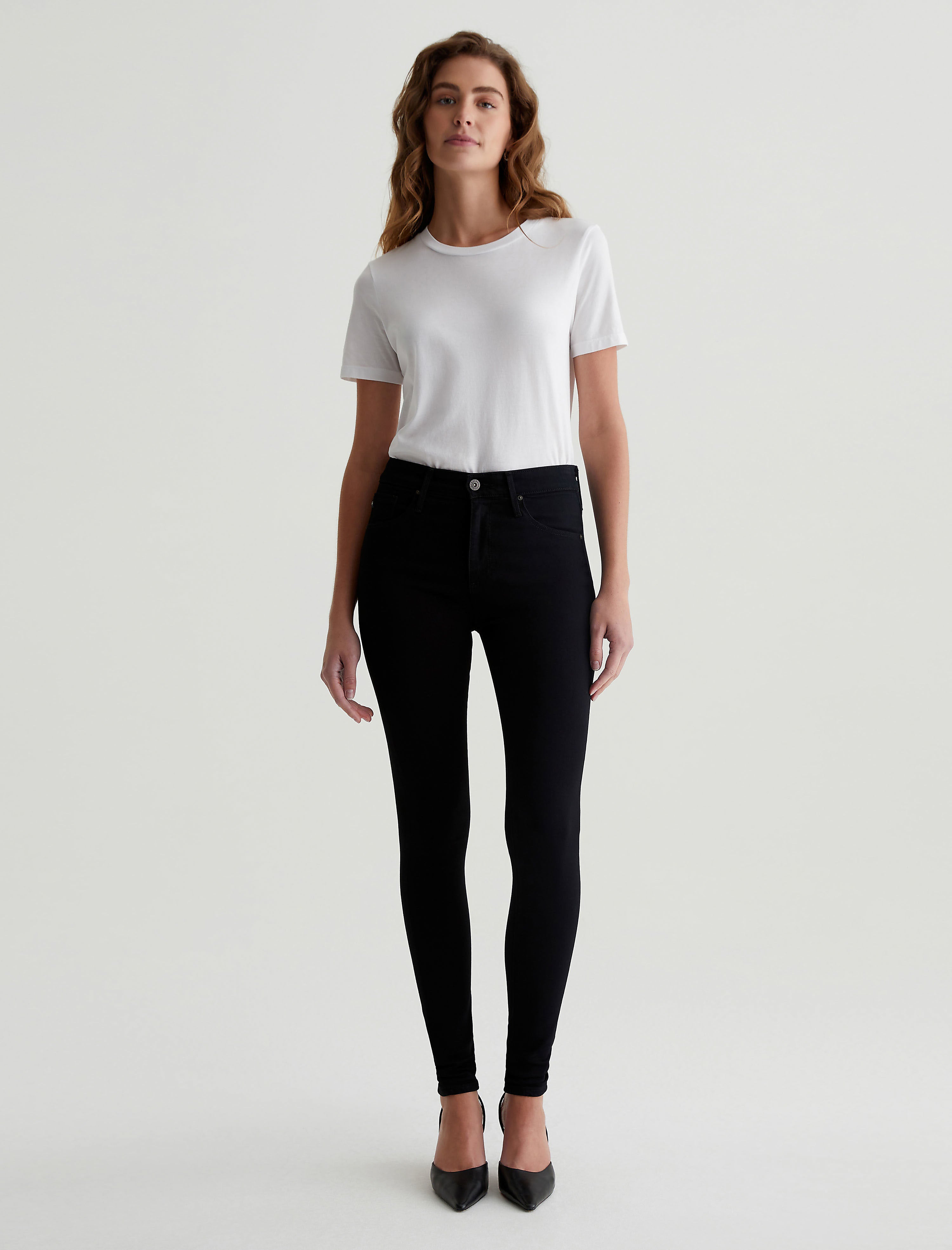 Womens Farrah Skinny Super Black at AG Jeans Official Store