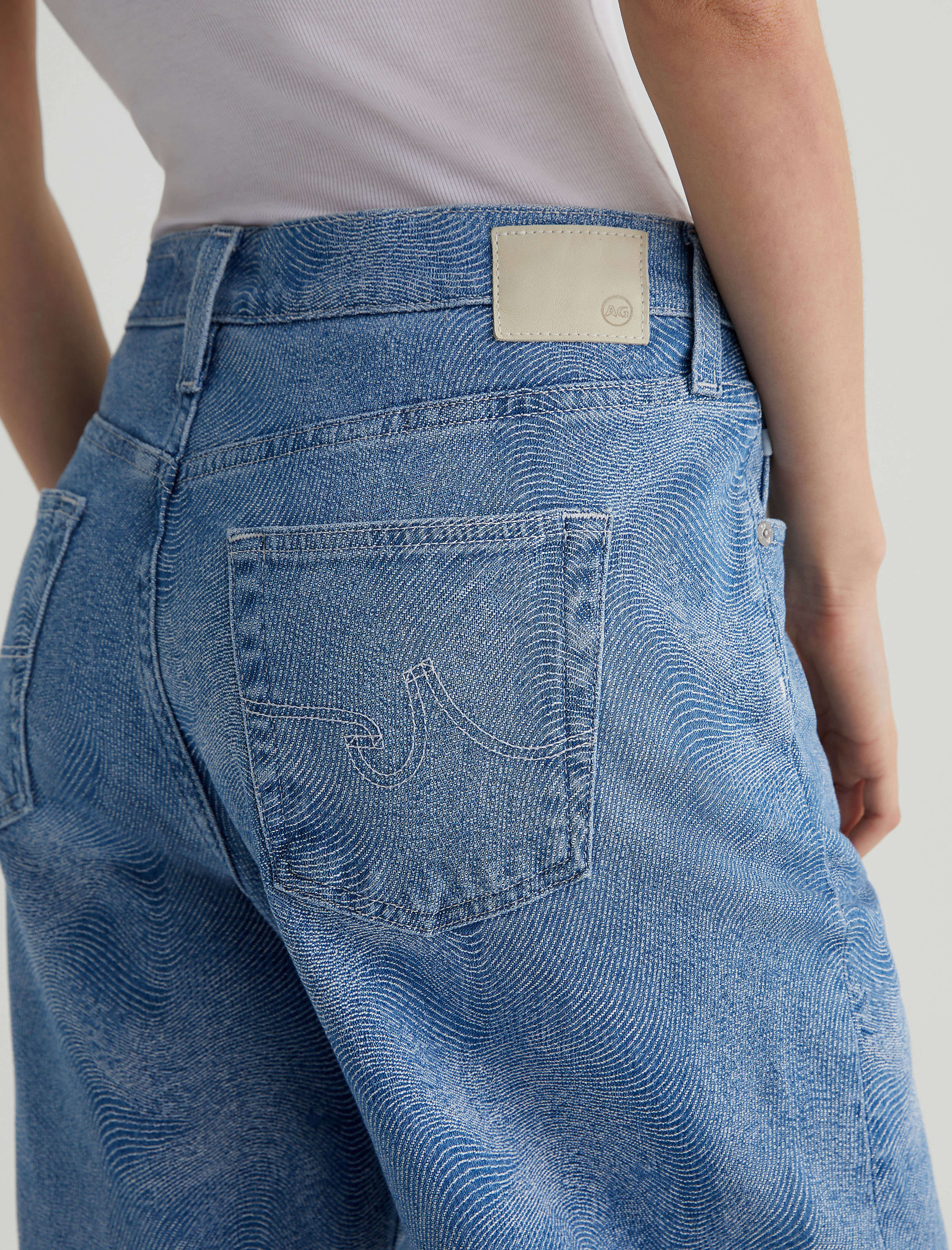 【新品】WAVE DESIGN HIGH WAIST DENIM Wide Leg Fit Jeans | High Waist & Low Rise | Organic Denim | Wave