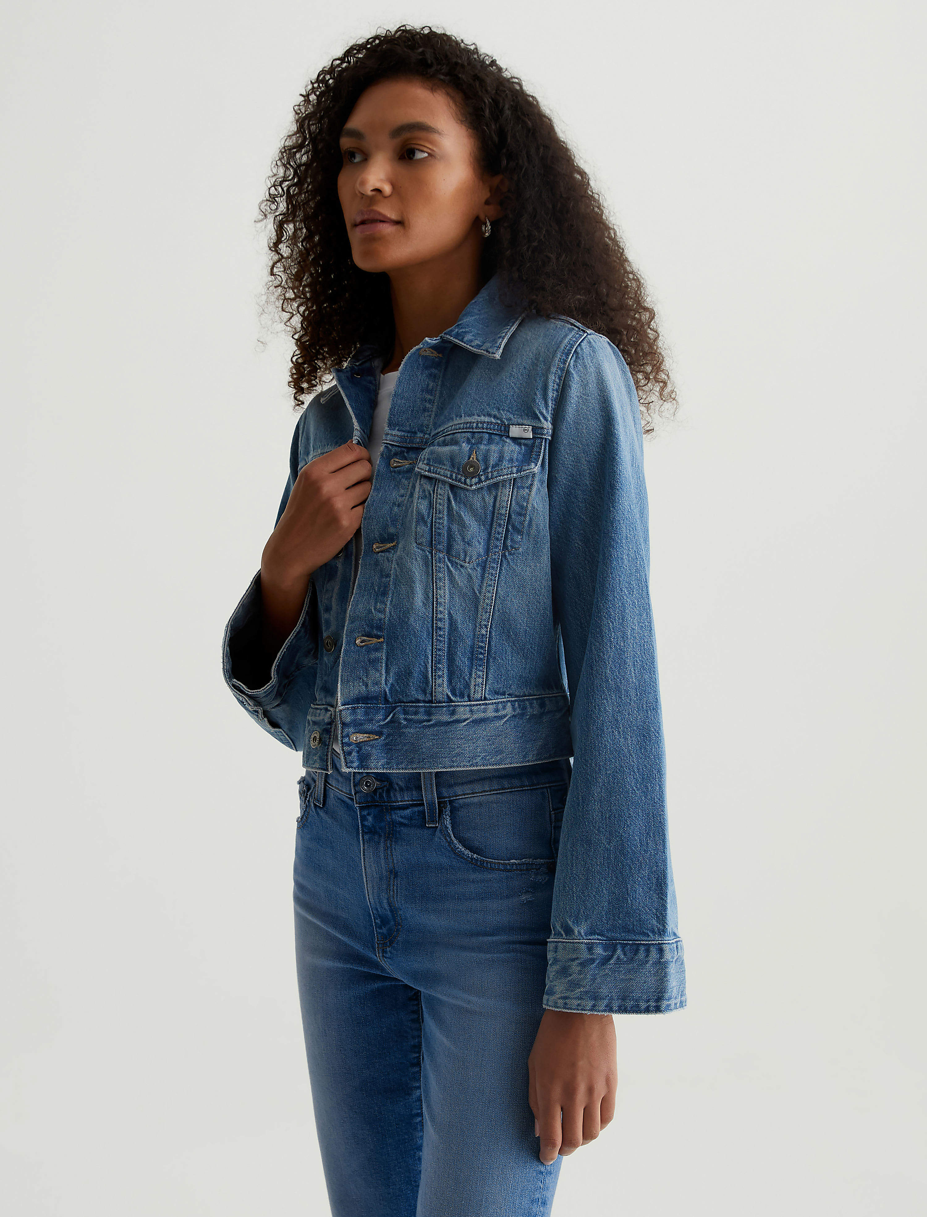 ジャケット A.P.C. Woman Jacket  Blue PAAFWF30200 IAA Blue Silvana Logo Denim Jacket by A.P.C. on Sale