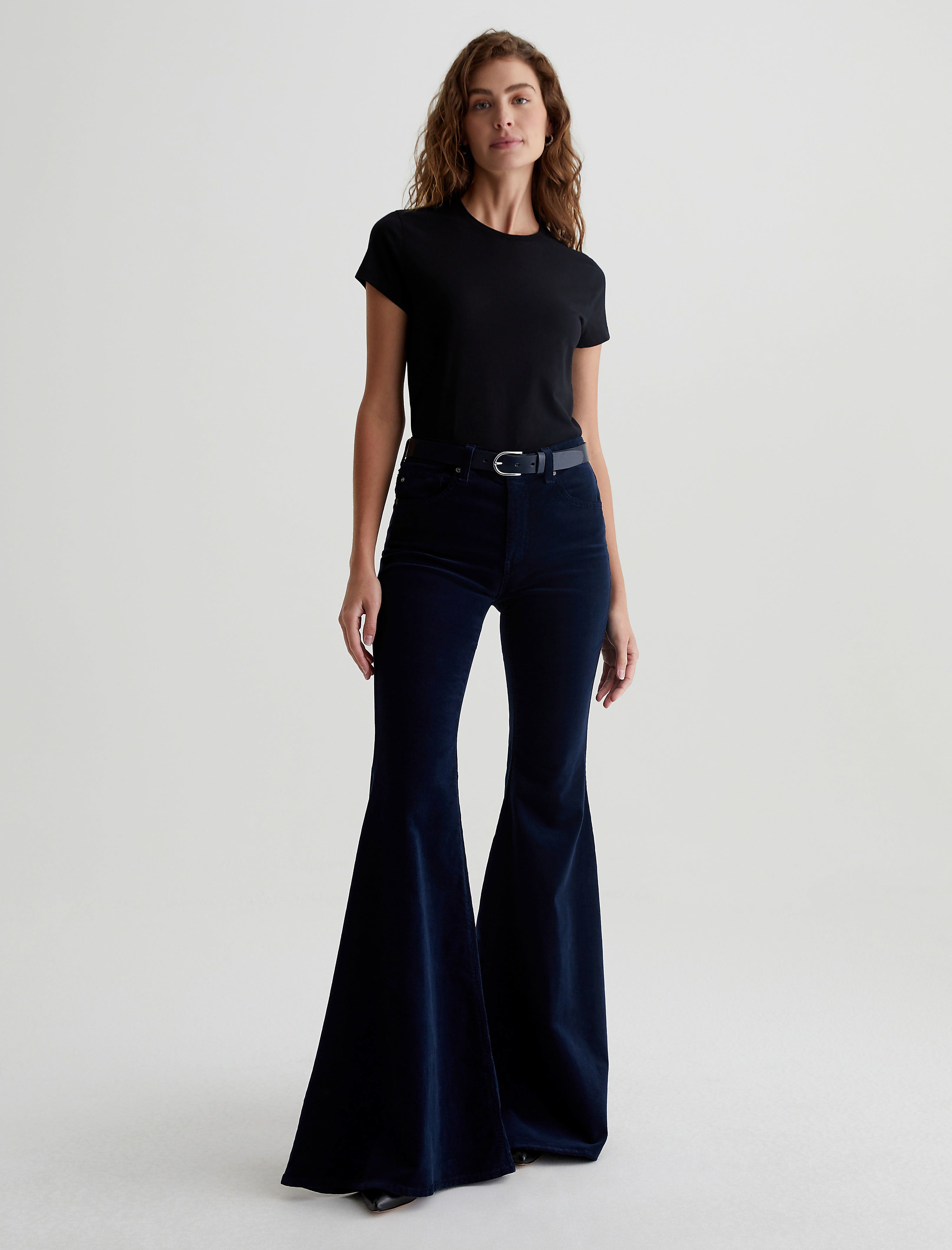 【I AM MARI】Raise Bootcut Denim Slacks Pants Women Farrah Boot Crop Marina Blue at AG Jeans Official Store