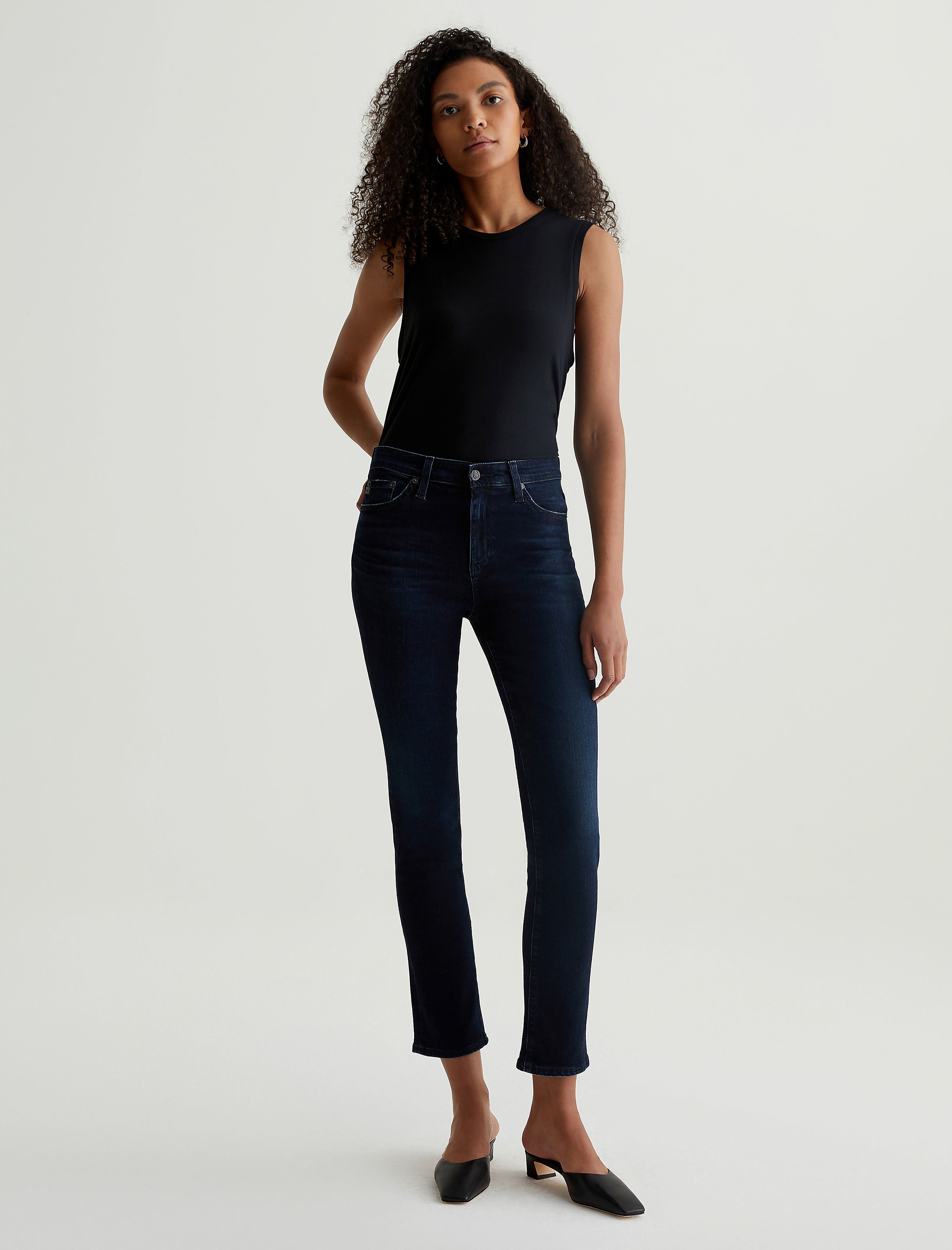 【AG】Mari ハイライズ スリム ストレート ジーンズ ポケット Women Prima Alchemy at AG Jeans Official Store