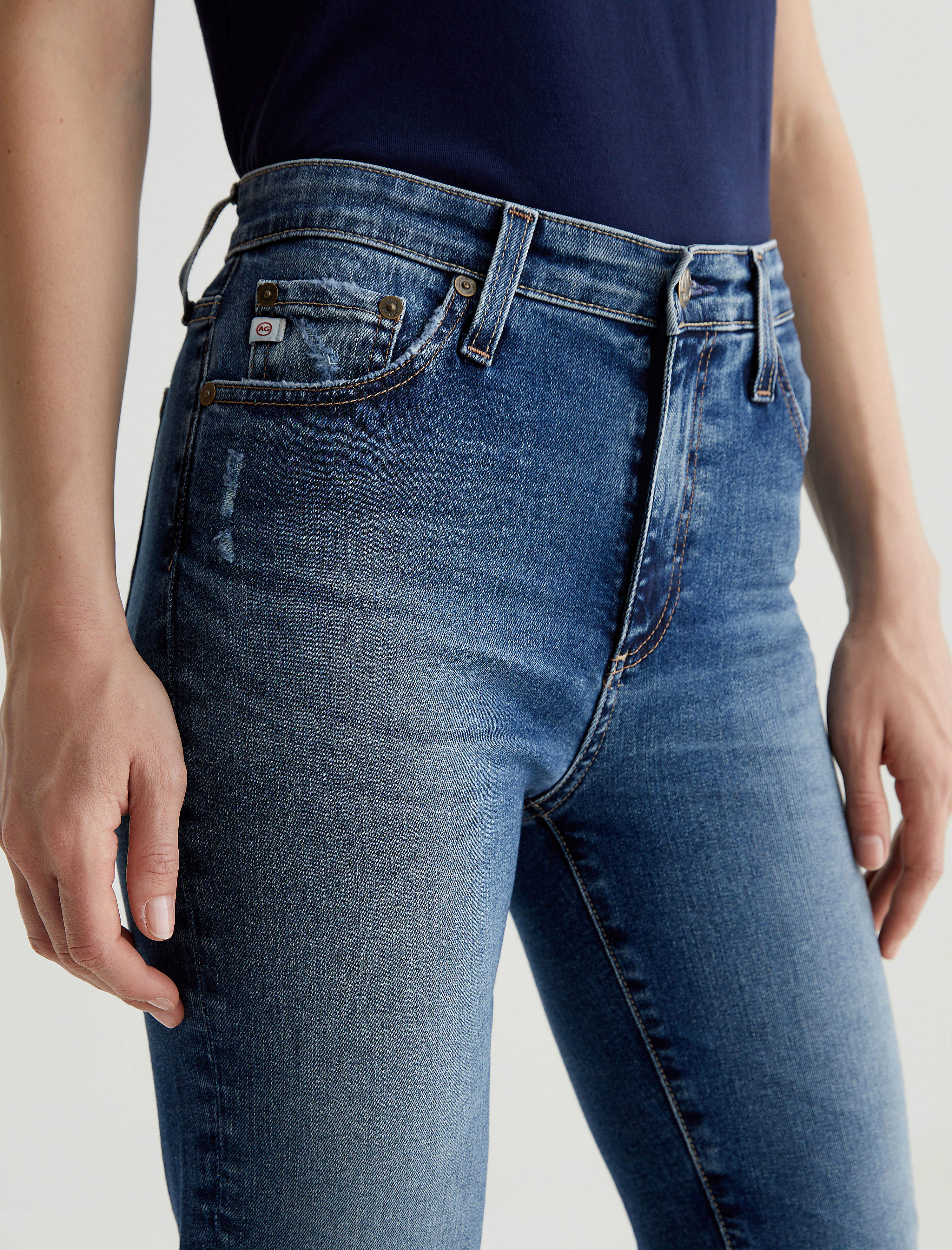 【I AM MARI】Andanti Brushed Washed Bootcut Denim Pants Long Women Mari 14 Years Charisma at AG Jeans Official Store