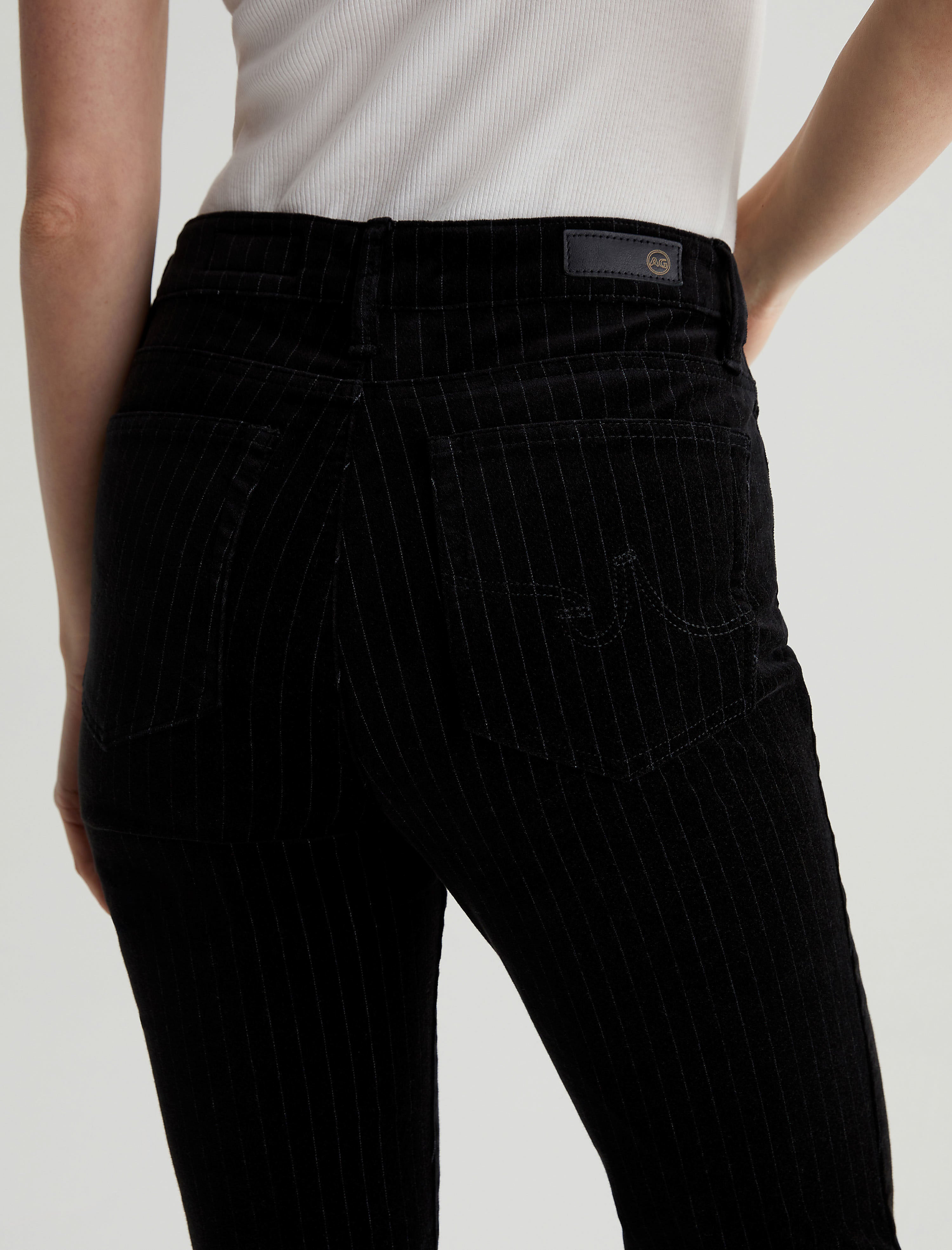 【I AM MARI】Eve Semi Bootcut Cotton Pants Women Mari Extended Super Black/White at AG Jeans Official Store