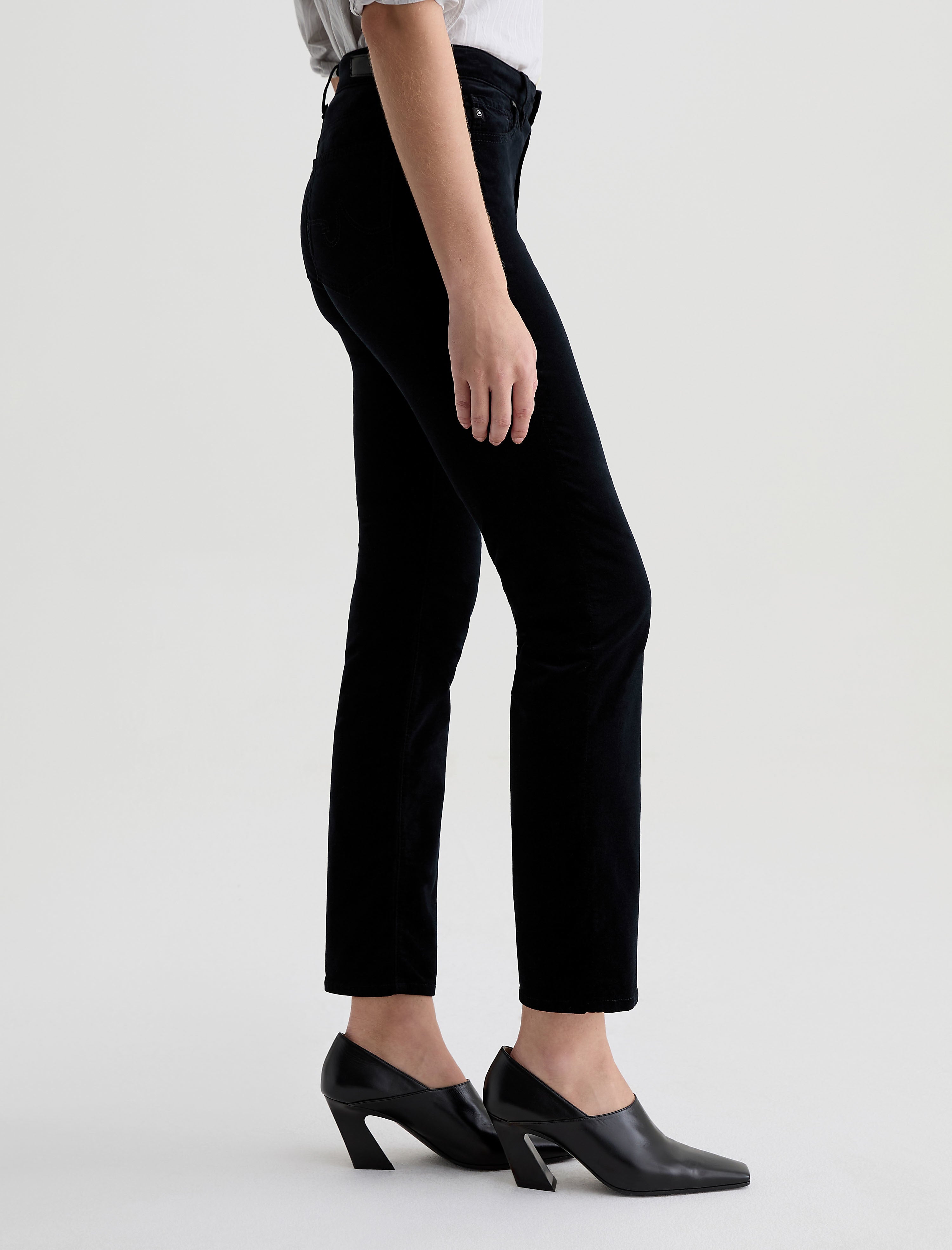 Mary heart pants ブラック mari-velvet-velvet-mid-rise-