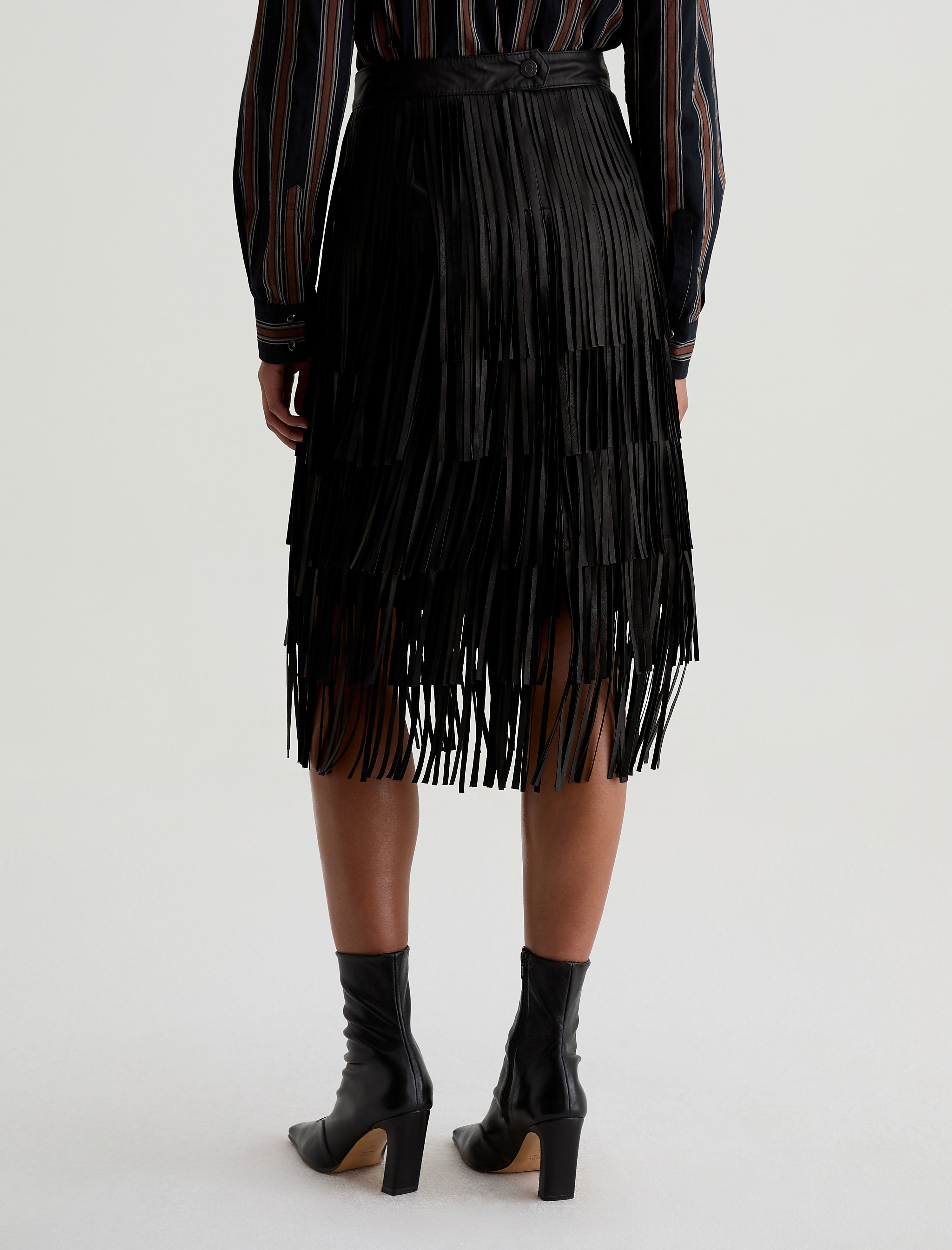 Women Marissa Leather Skirt Super Black at AG Jeans Official Store