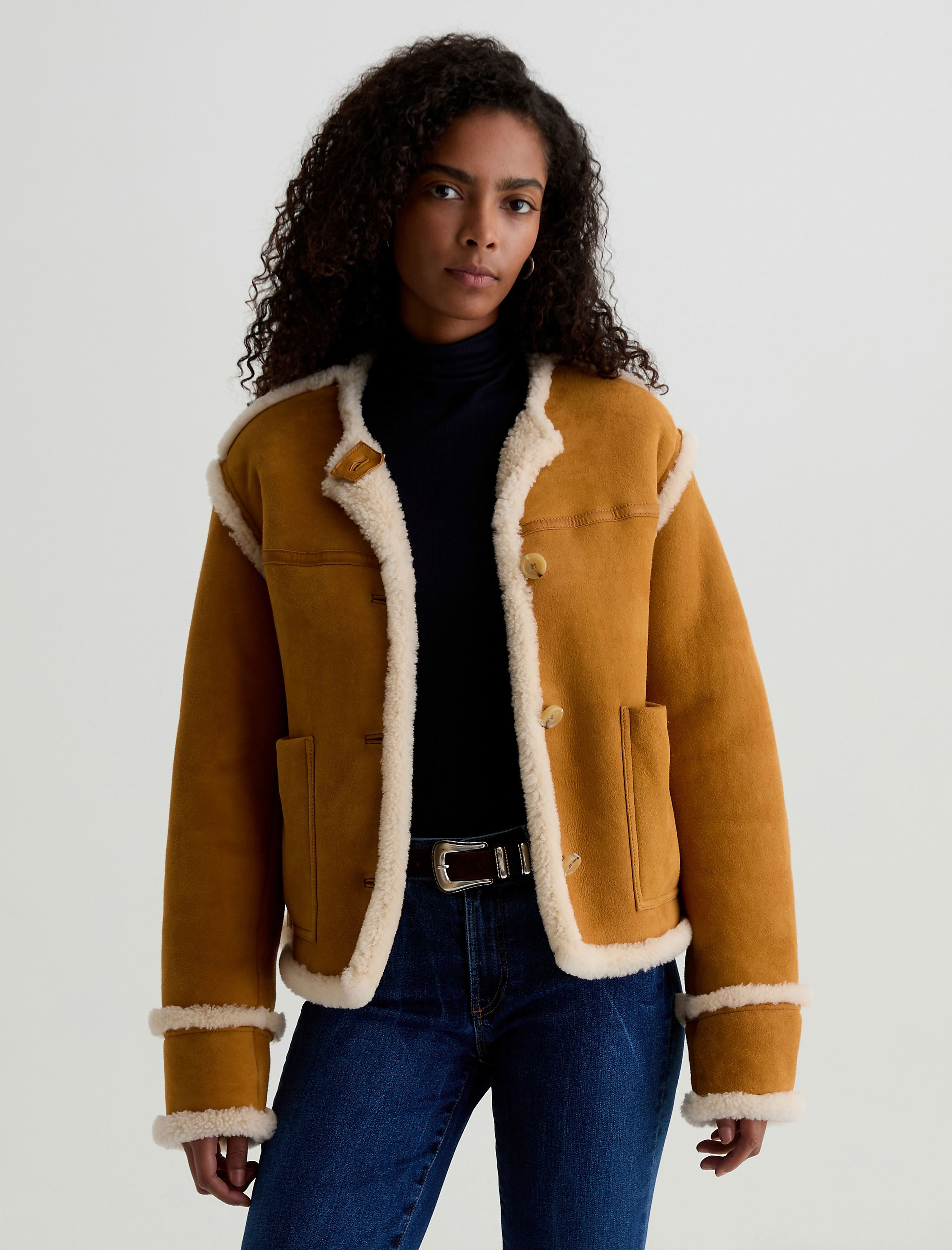 Women Marlo Shearling Jacket Cinnamon/Powder at AG Jeans Official