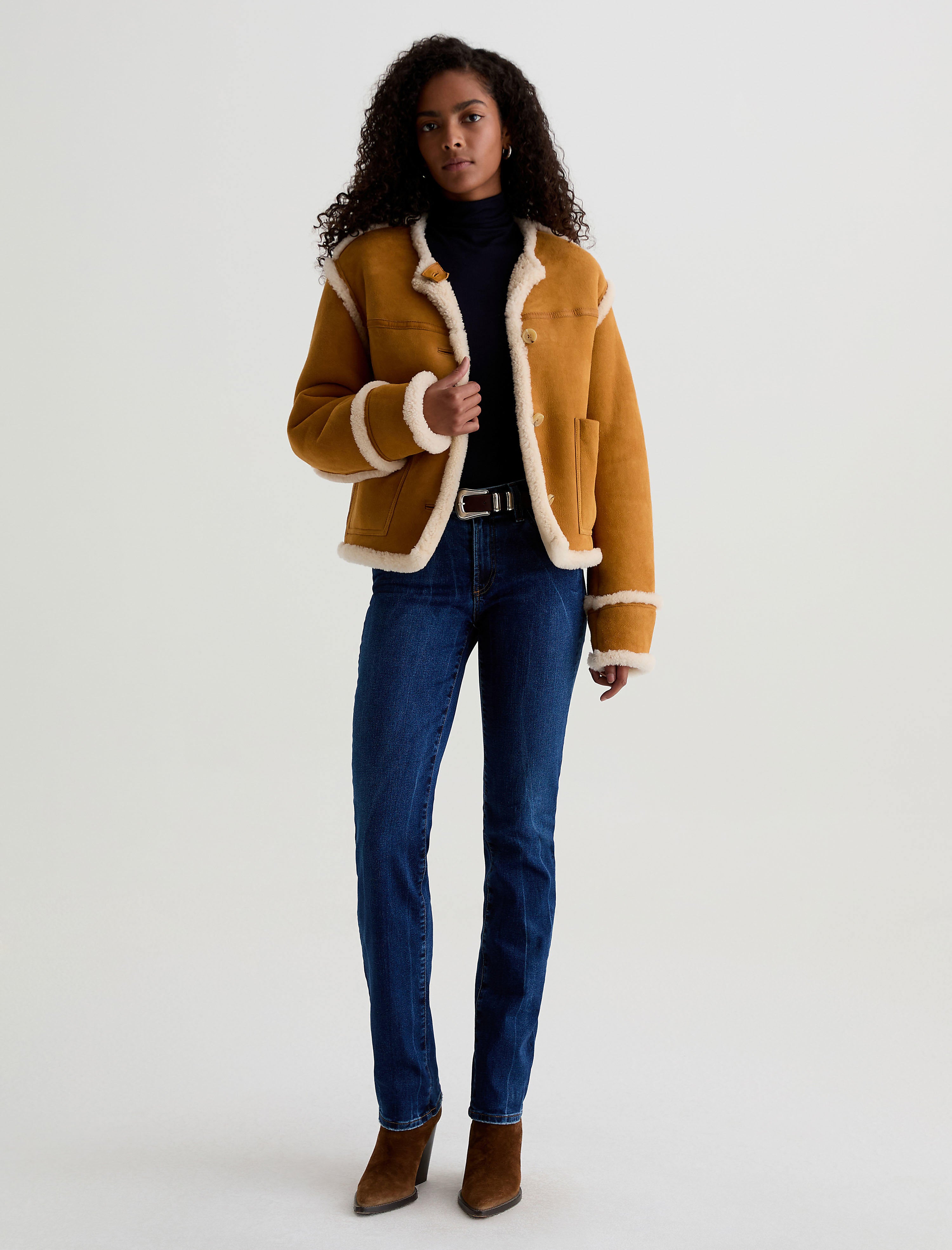 Women Marlo Shearling Jacket Cinnamon/Powder at AG Jeans Official