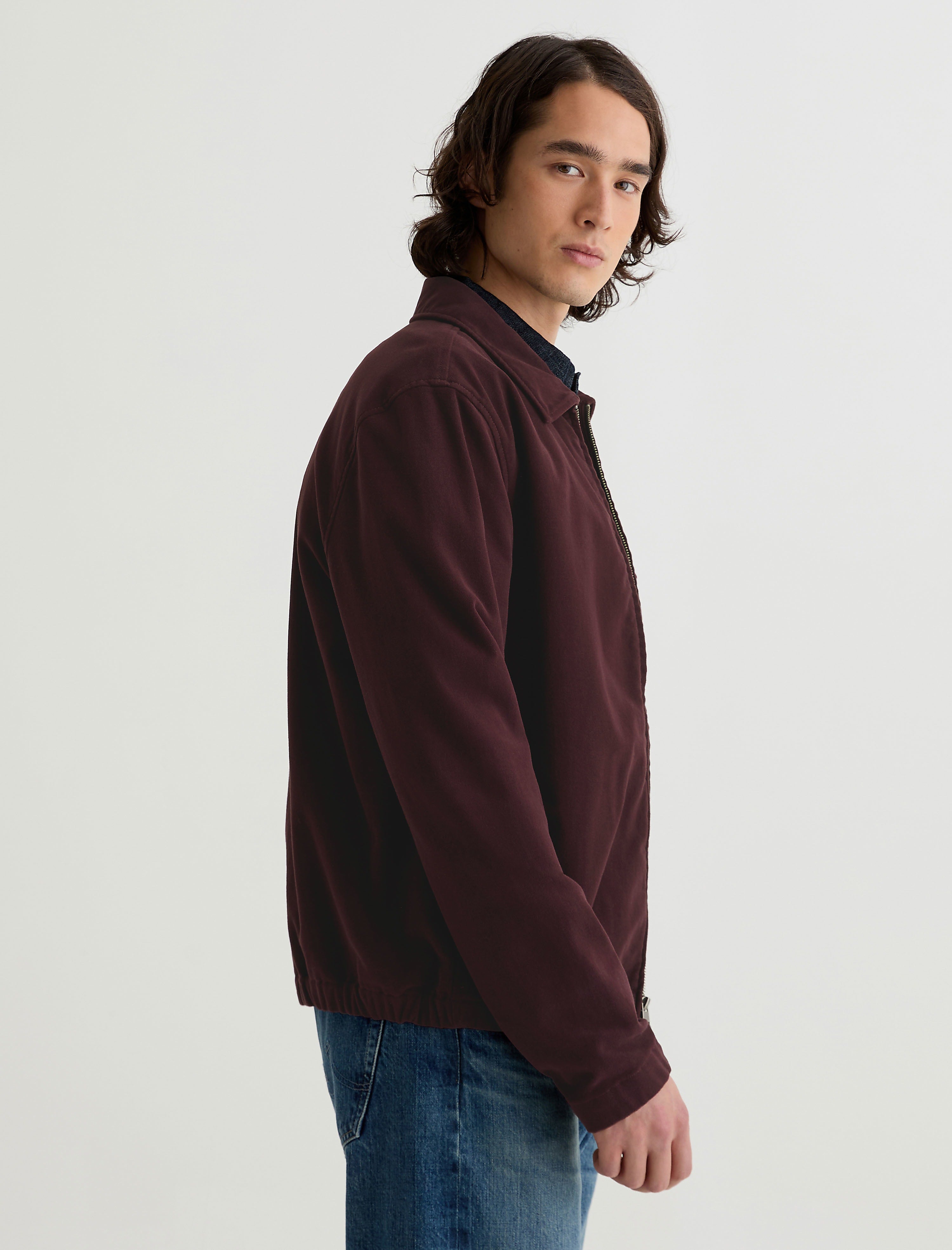 Men Philip Moleskin Zip Jacket Mulberry at AG Jeans Official Store