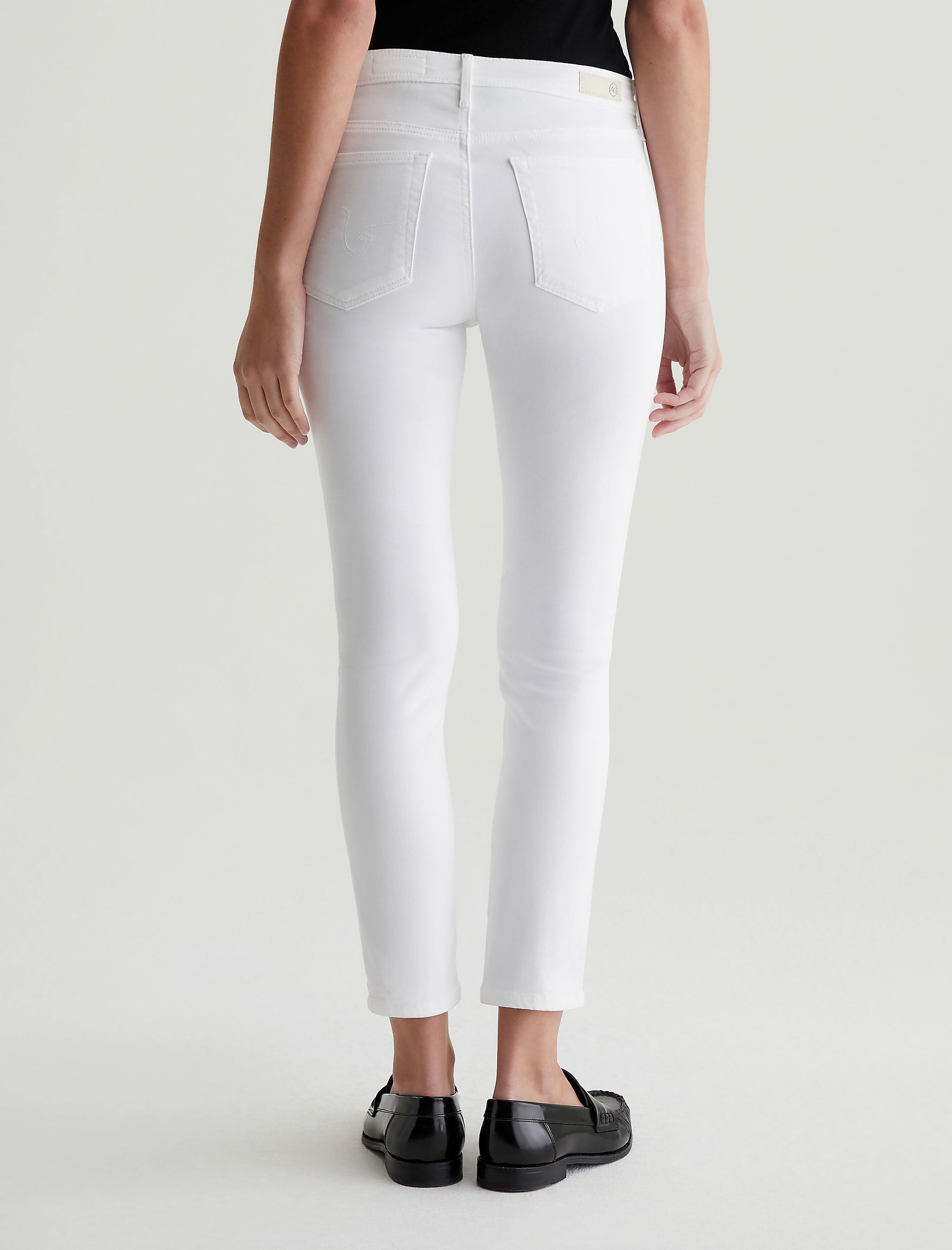 【AG】Prima Crop シガレット クロップド デニム シンプル Womens Prima Crop White at AG Jeans Official Store