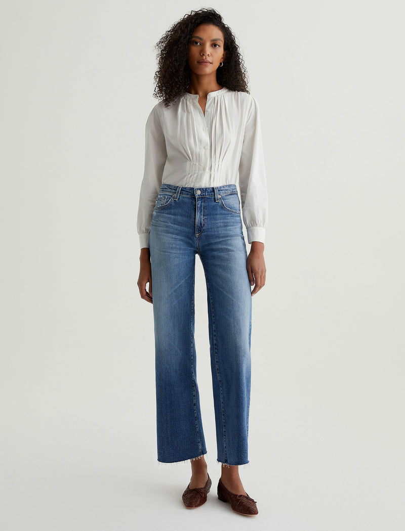 Denim & Co. Comfy Knit - Jeans A Vita Alta Taglio Crop Con Lavaggio Acido - Verde Salvia - Foto 2
