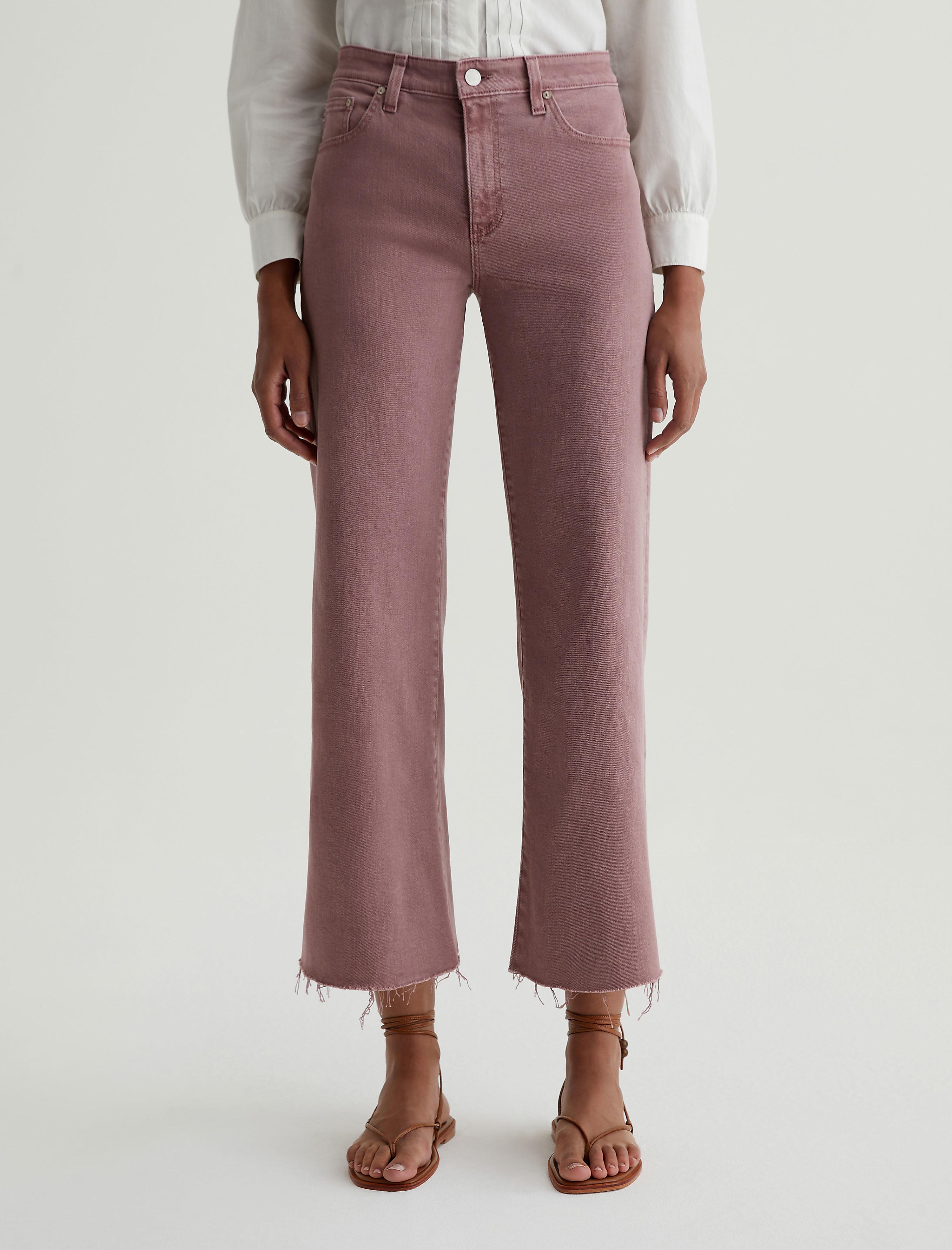 Women Saige Wide Leg Crop Sulfur Dusty Mauve at AG Jeans