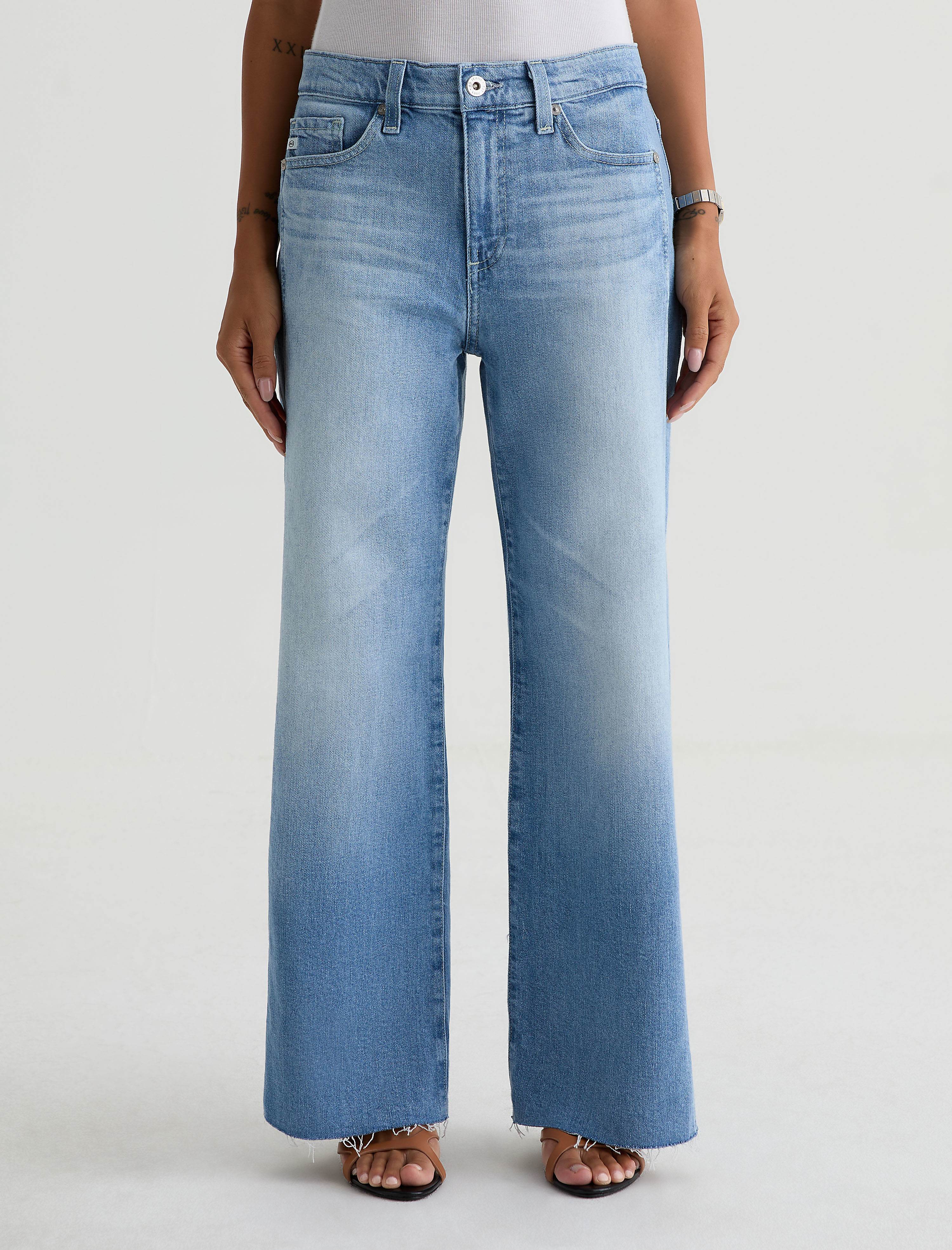 Women Saige Wide Leg Crop With Panel Rosarito at AG Jeans Official