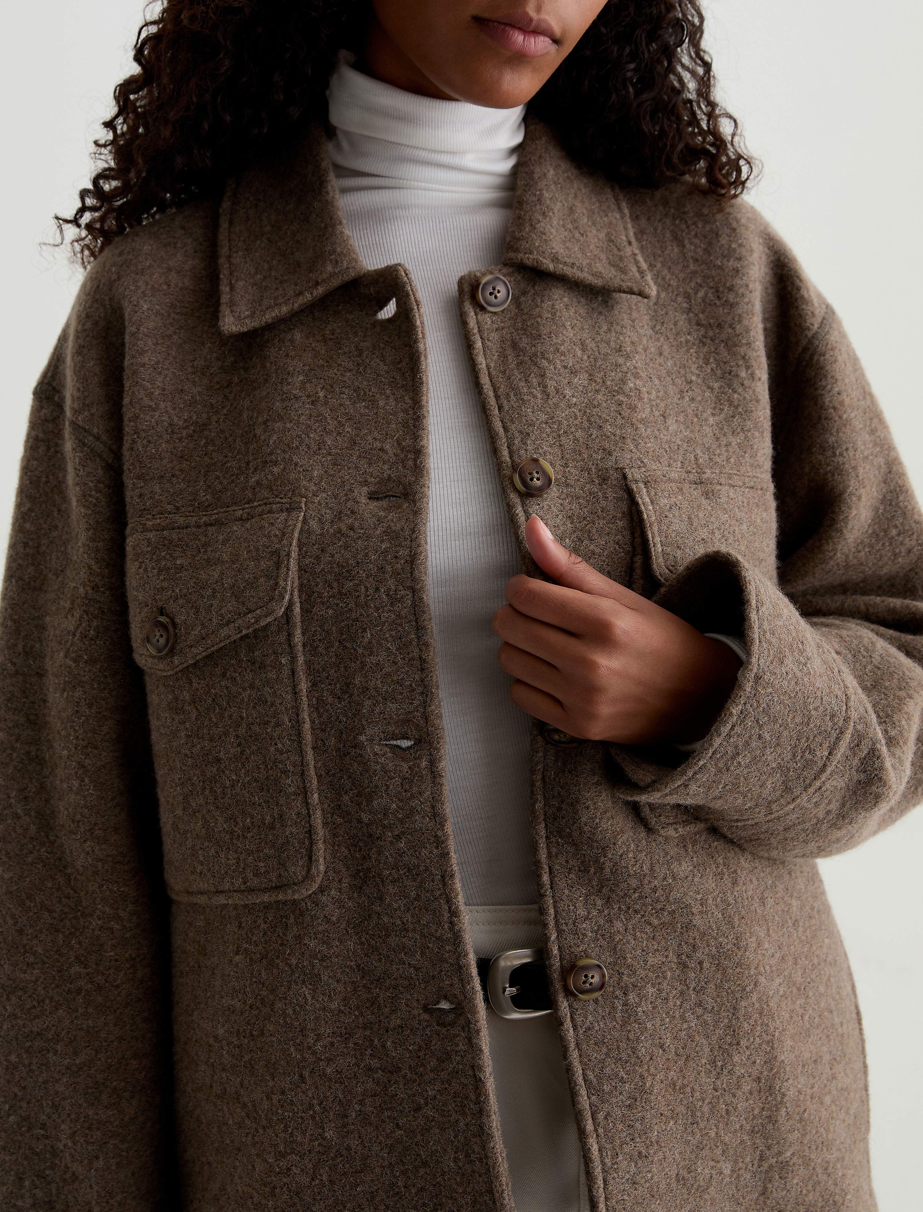 Women Zola Relaxed Shirt Jacket Melange Stone at AG Jeans Official